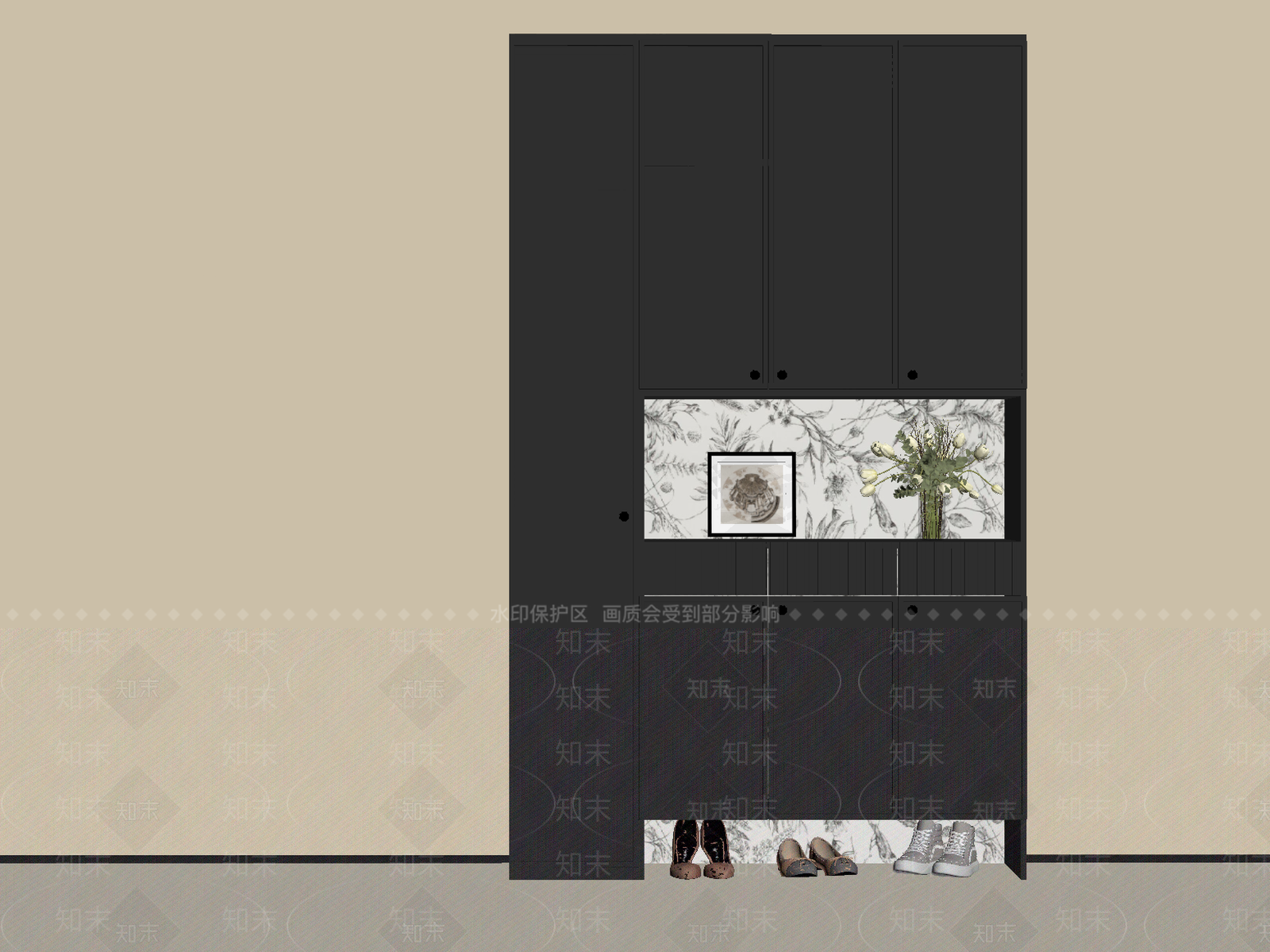 法式鞋柜SU模型下载【ID:1188621867】