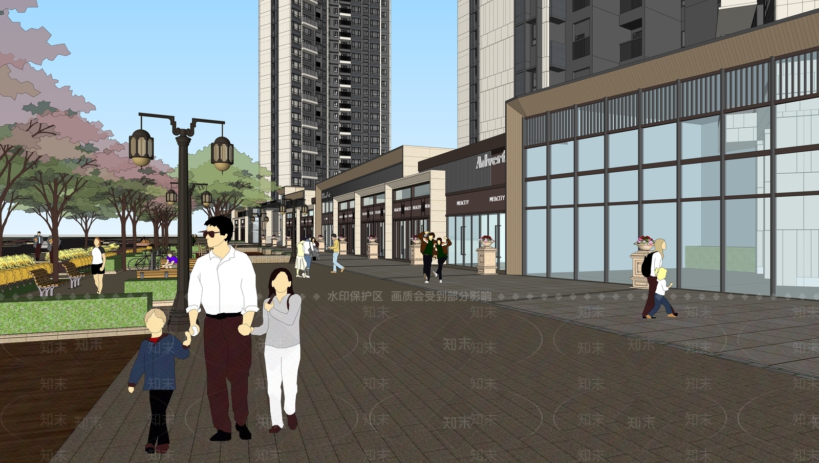 现代小区建筑SU模型下载【ID:1188624065】