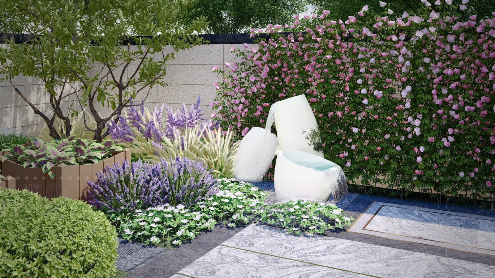 现代新中式别墅庭院SU模型下载【ID:1188624505】