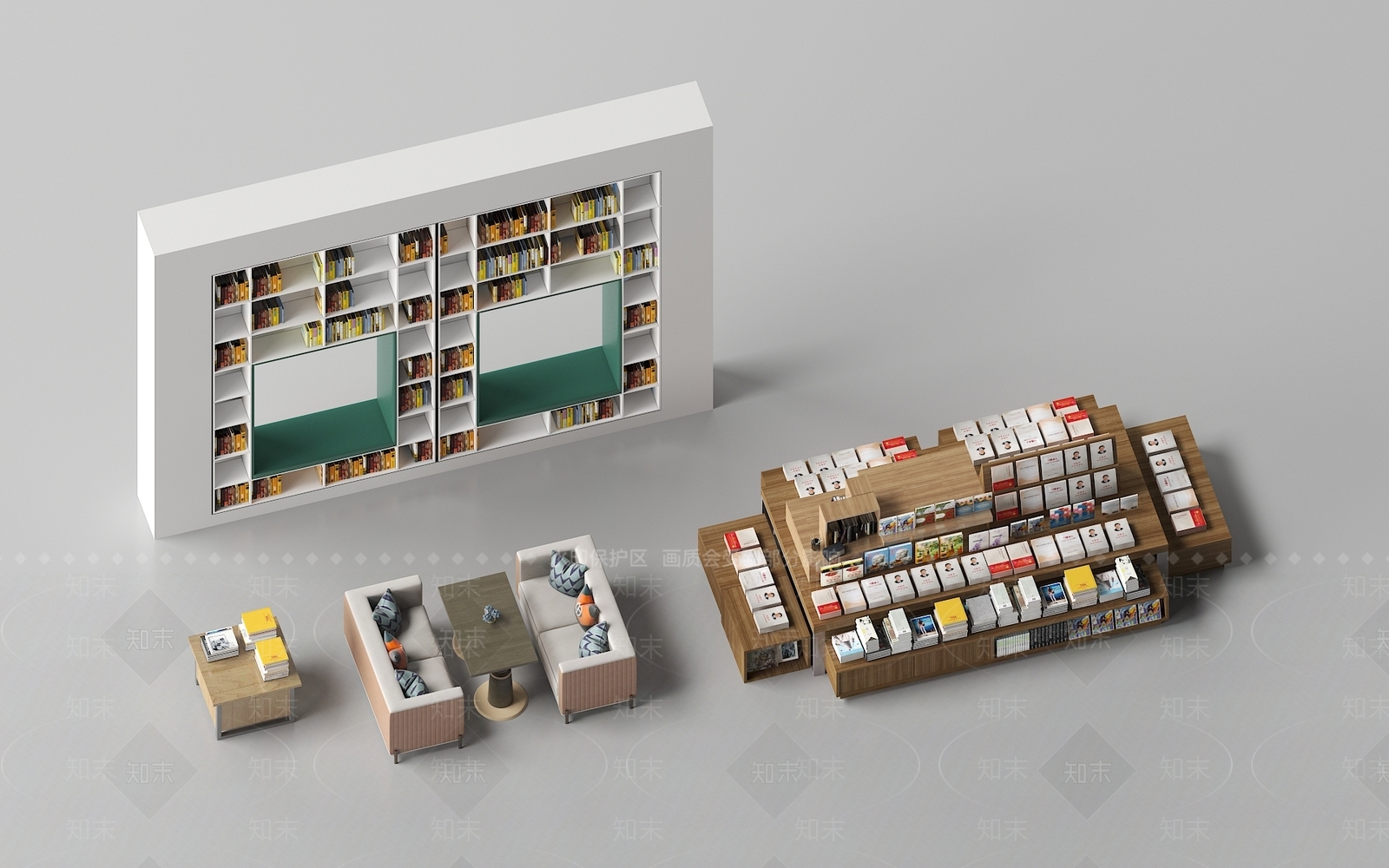 现代书架3D模型下载【ID:1188625643】