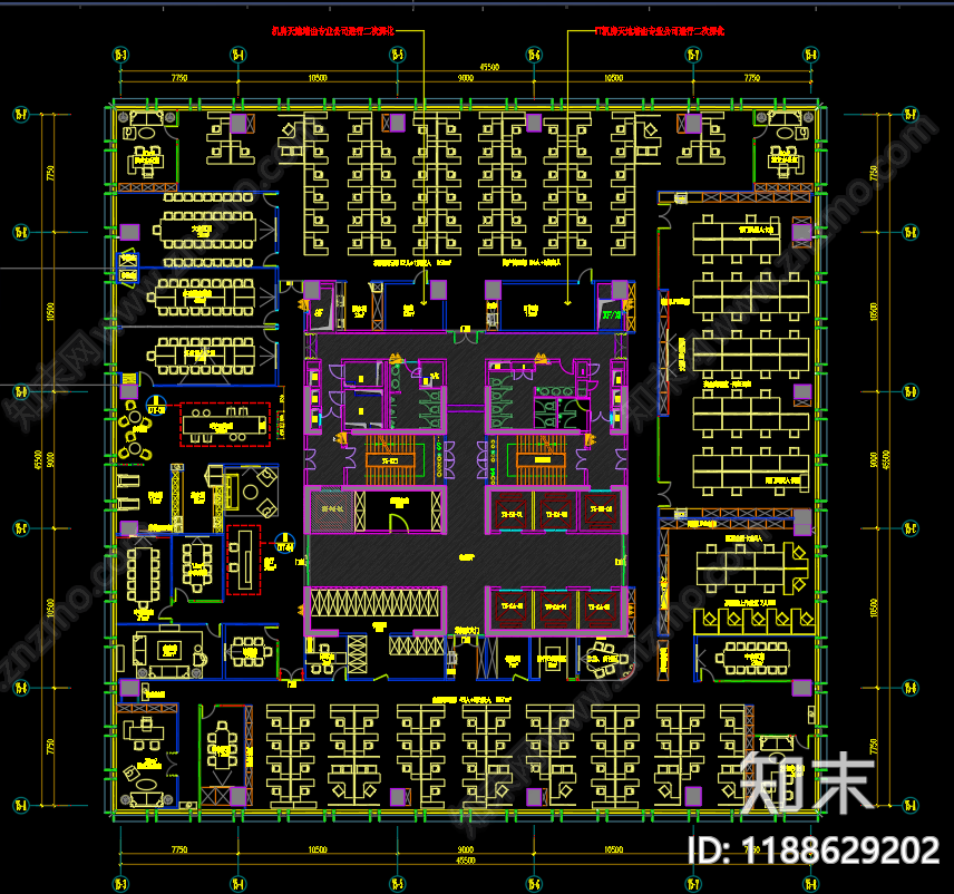 现代整体办公空间cad施工图下载【ID:1188629202】