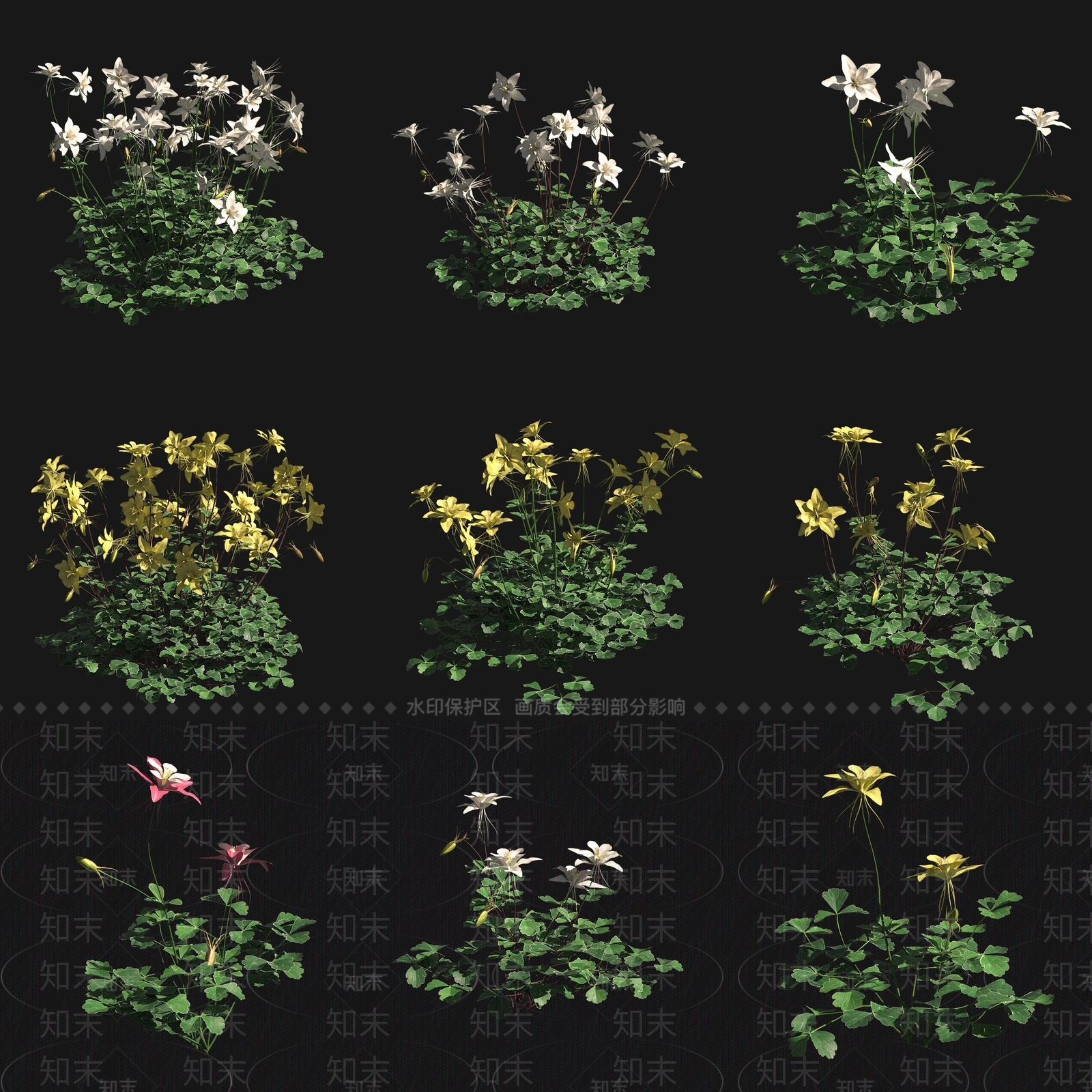 花草组合3D模型下载【ID:1188629285】