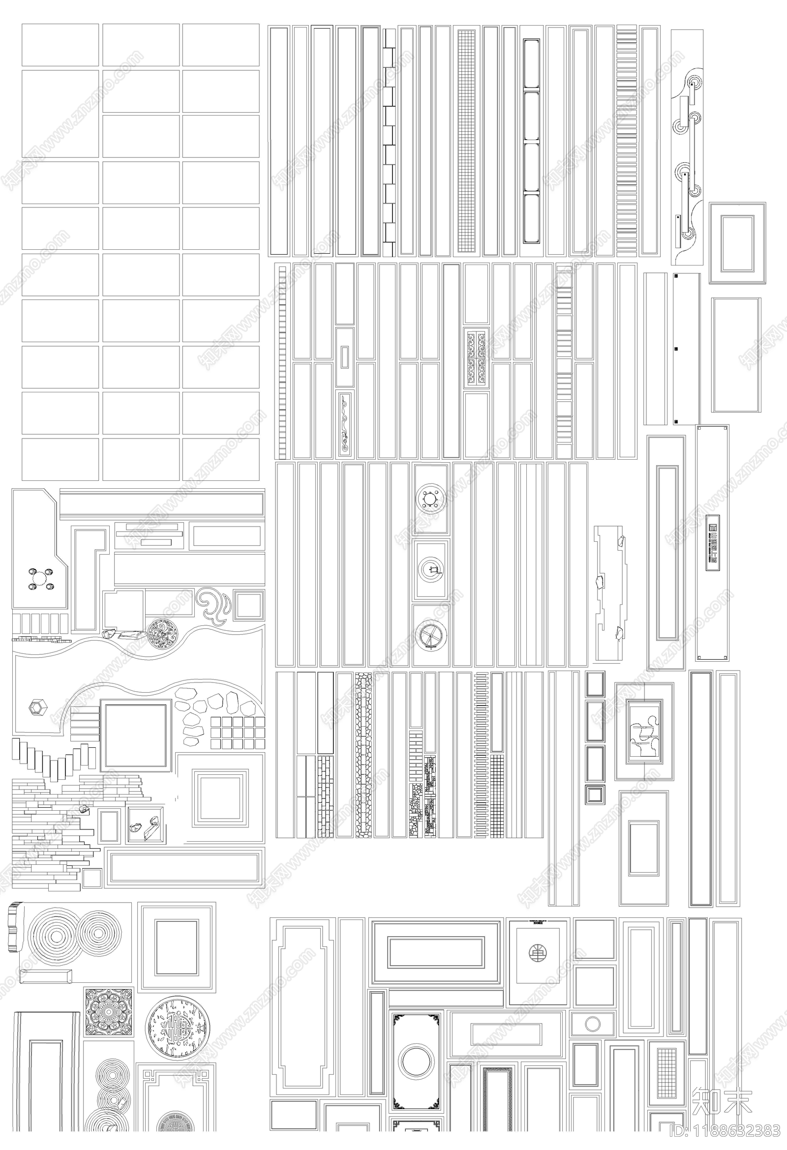 新中式地面拼花施工图下载【ID:1188632383】