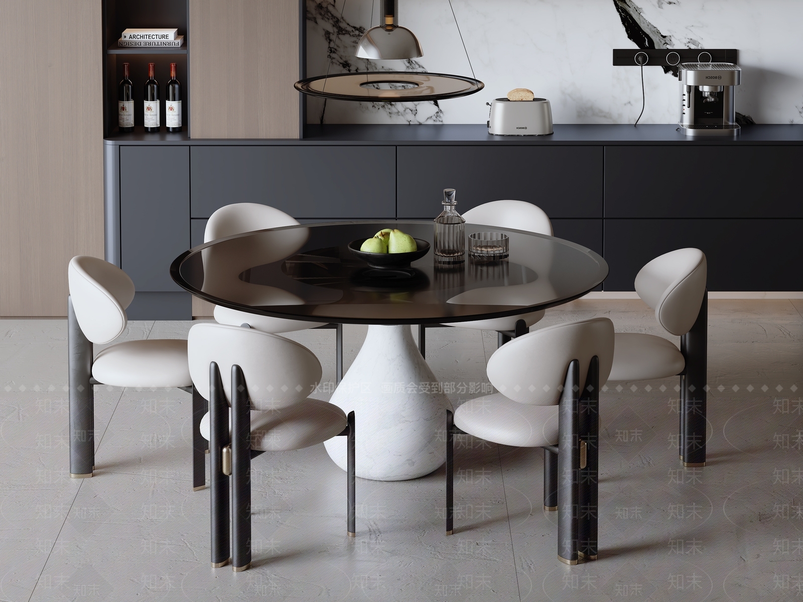 意式餐桌椅3D模型下载【ID:1188632140】