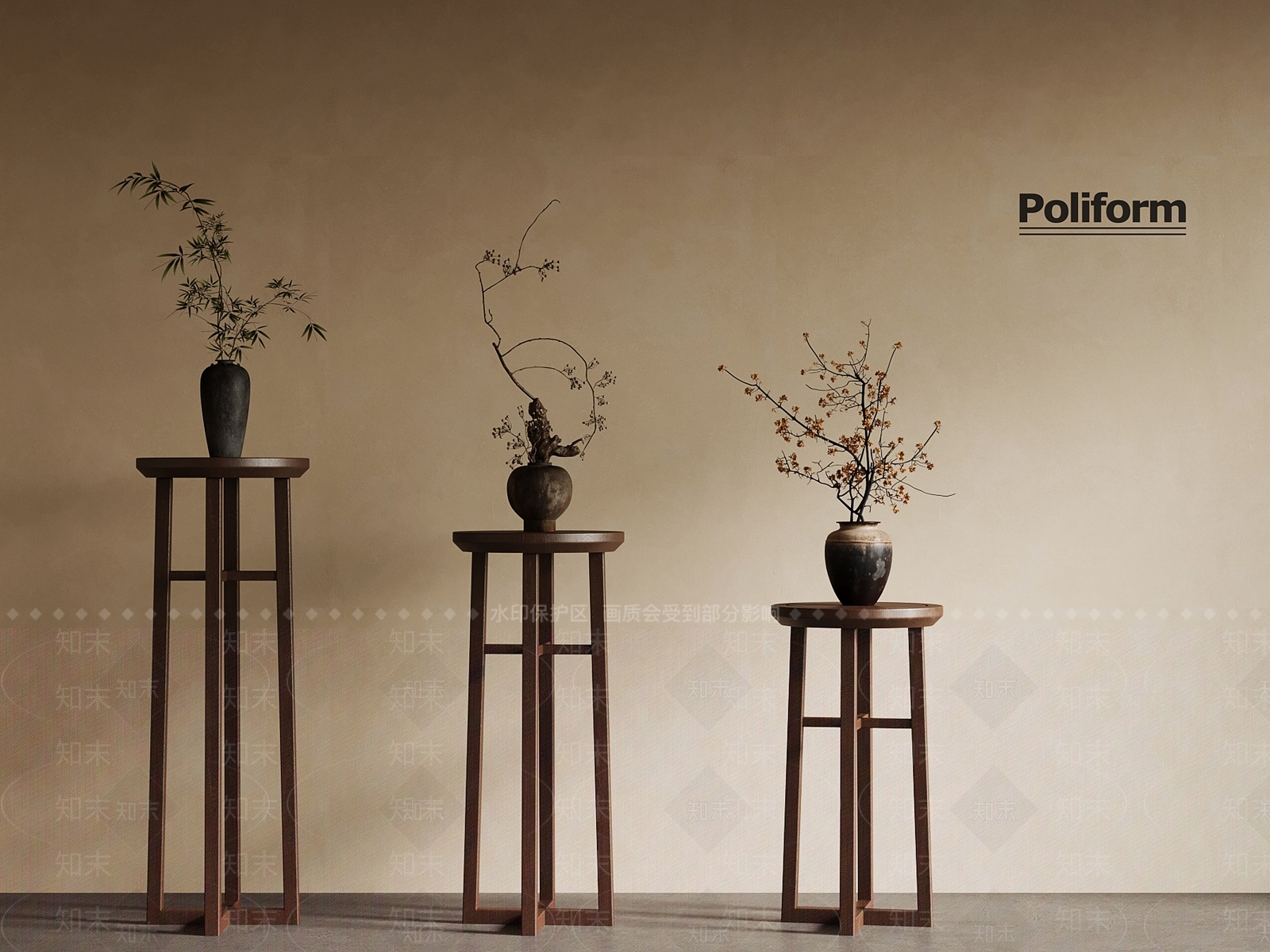 新中式花架3D模型下载【ID:1188633225】