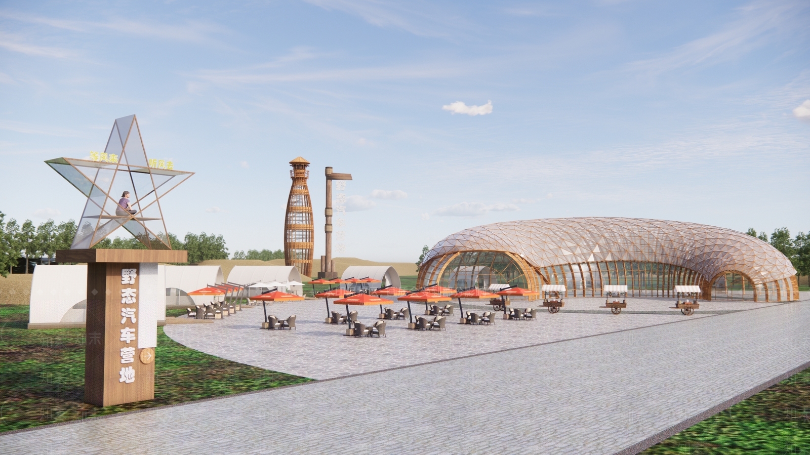 现代汽车营地景观SU模型下载【ID:1188635957】