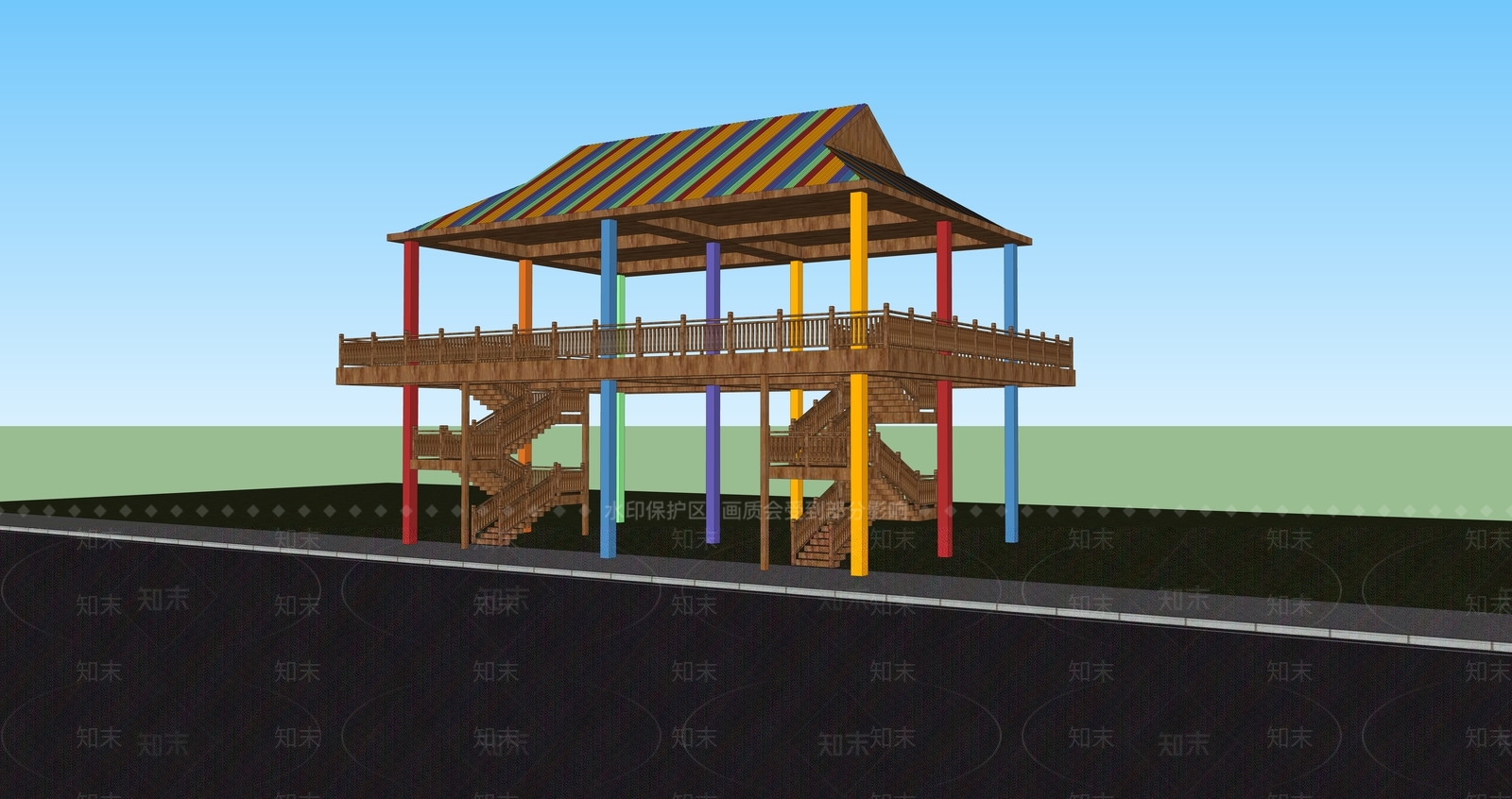 新中式其他景观小建筑SU模型下载【ID:1188637343】
