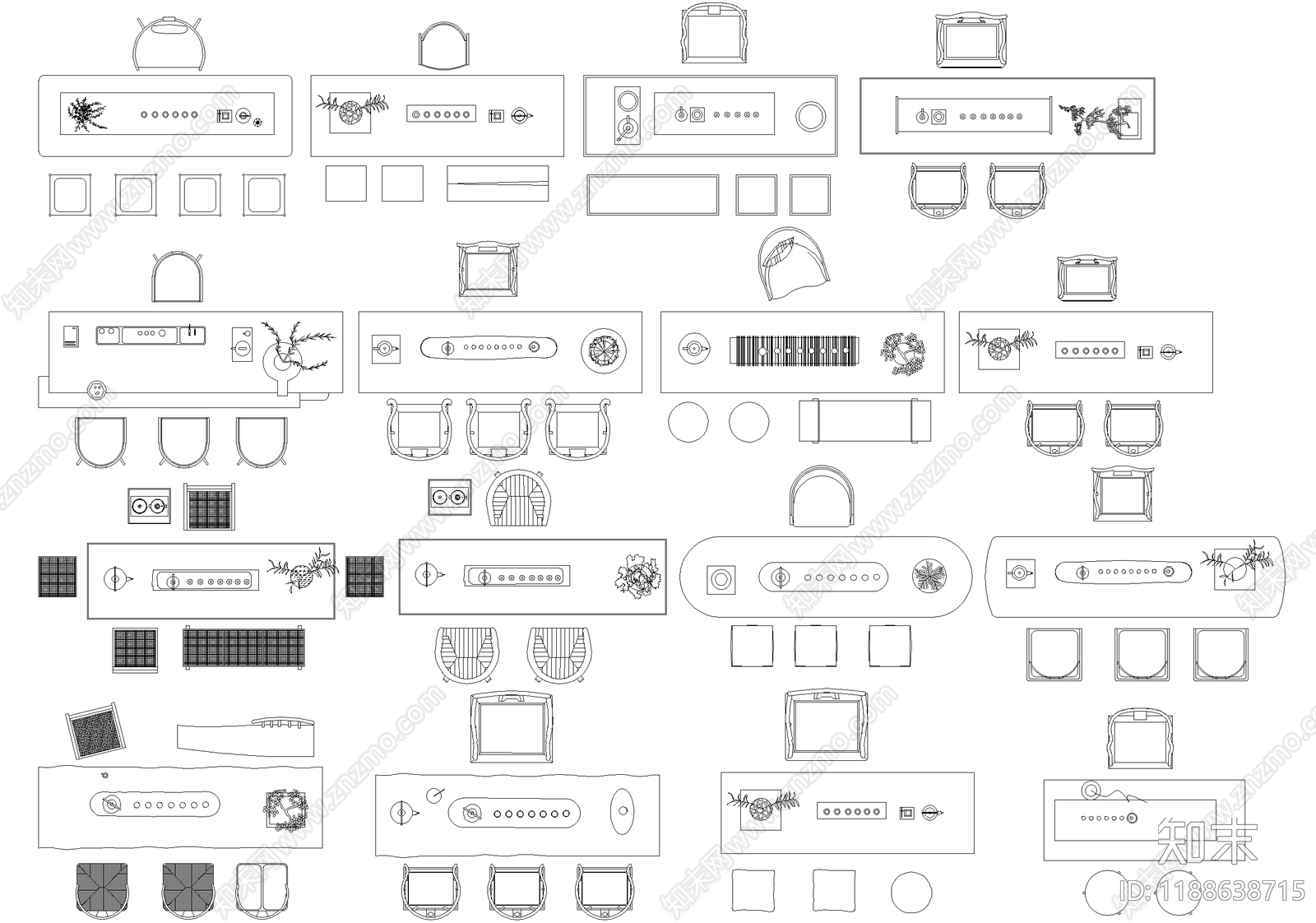 新中式桌子施工图下载【ID:1188638715】