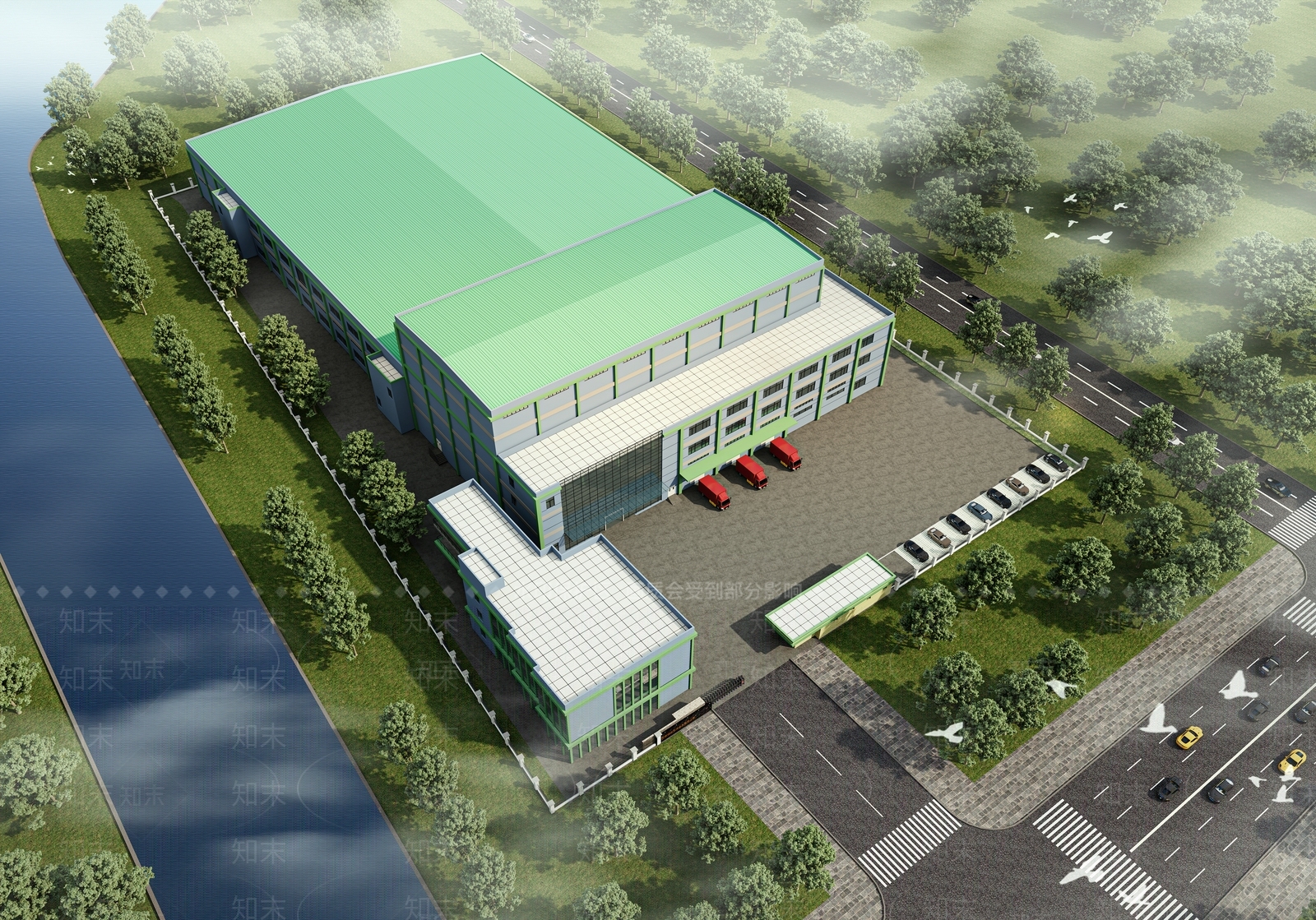 现代简约厂房3D模型下载【ID:1188670533】