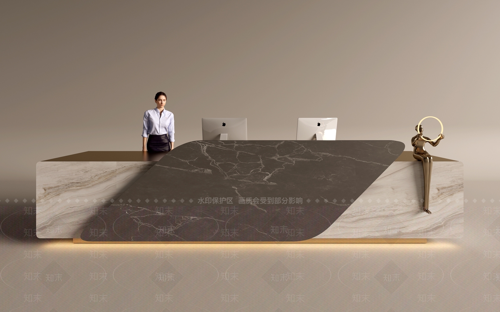 现代前台SU模型下载【ID:1188639813】