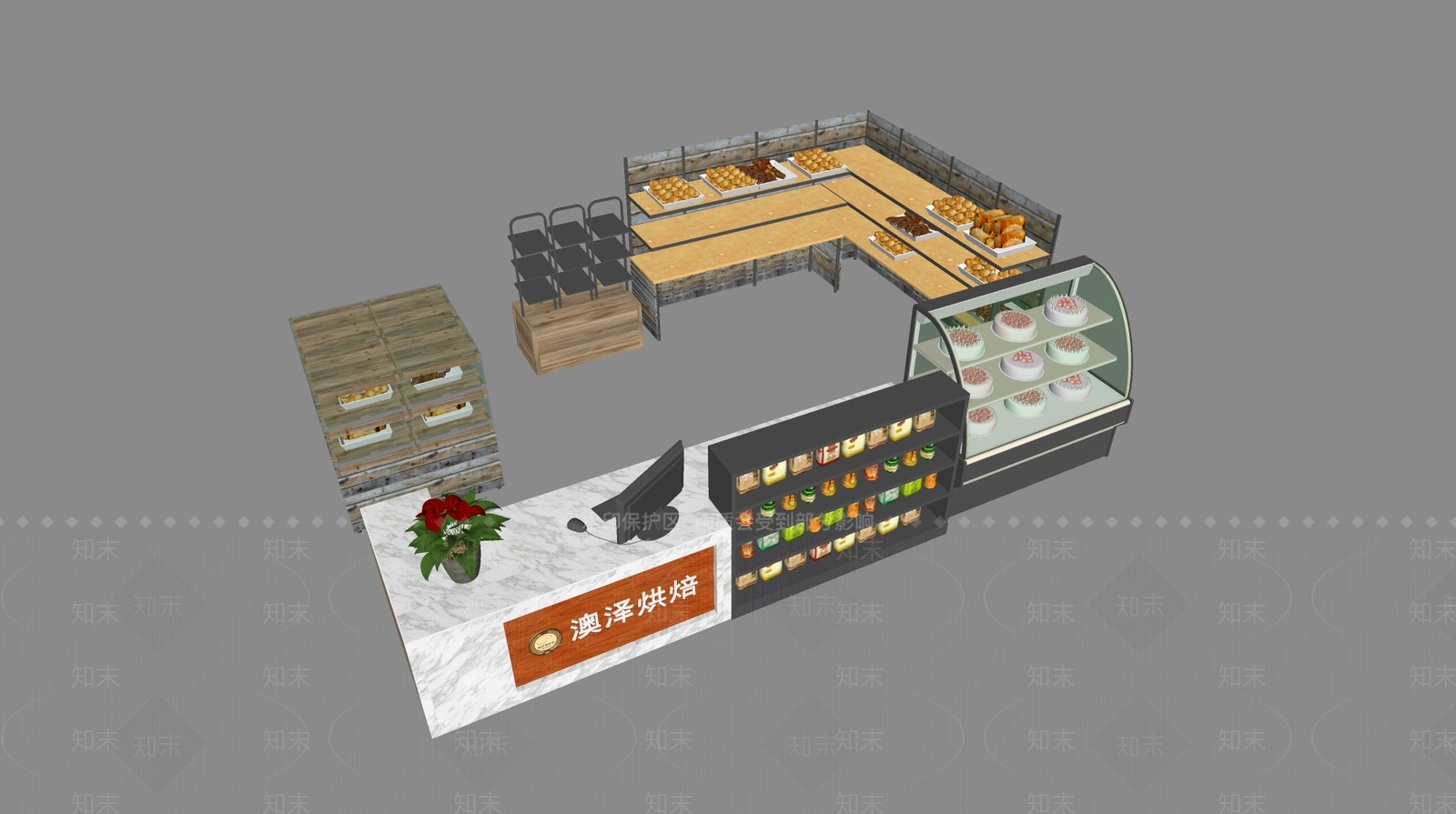 现代其他架子SU模型下载【ID:1188643380】