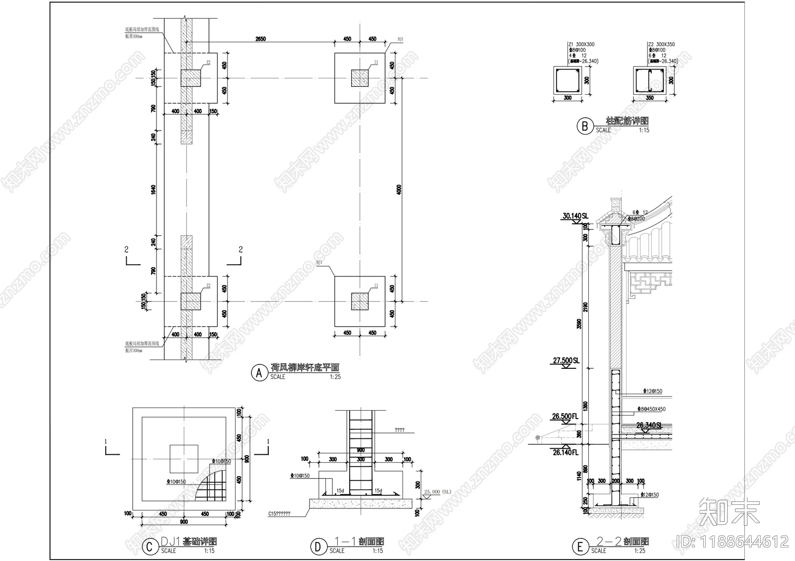 仿古建筑cad施工图下载【ID:1188644612】