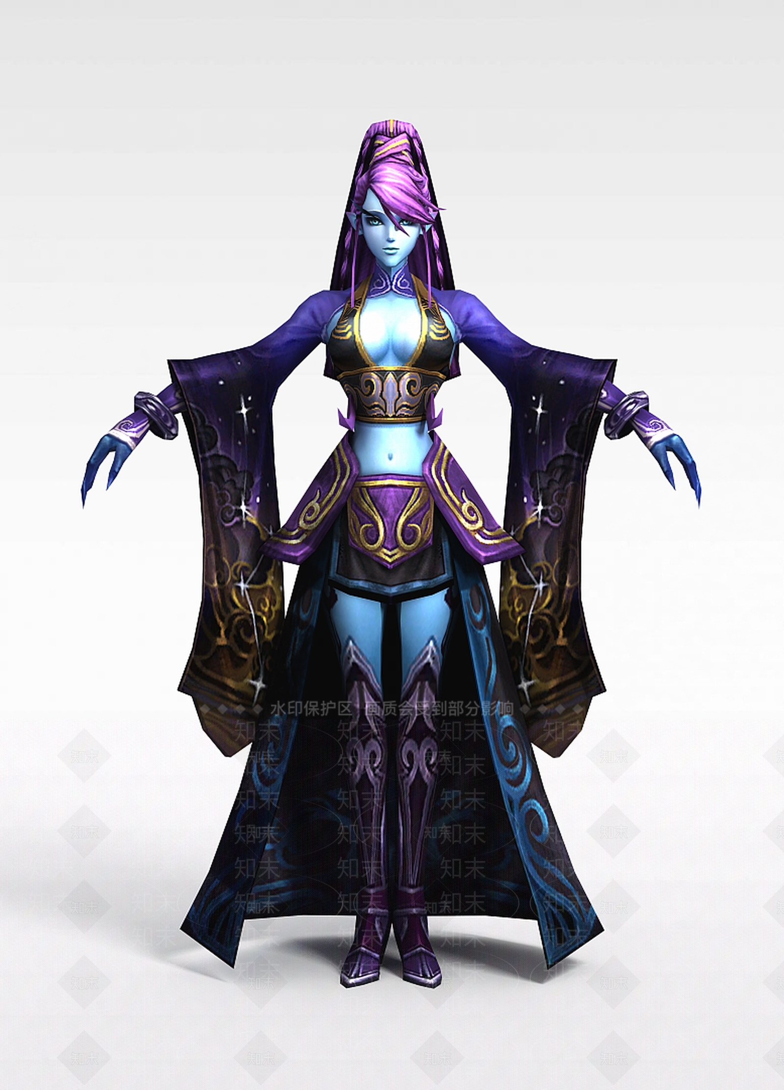 现代创世西游动漫游戏人物女人3D模型下载【ID:1188651761】