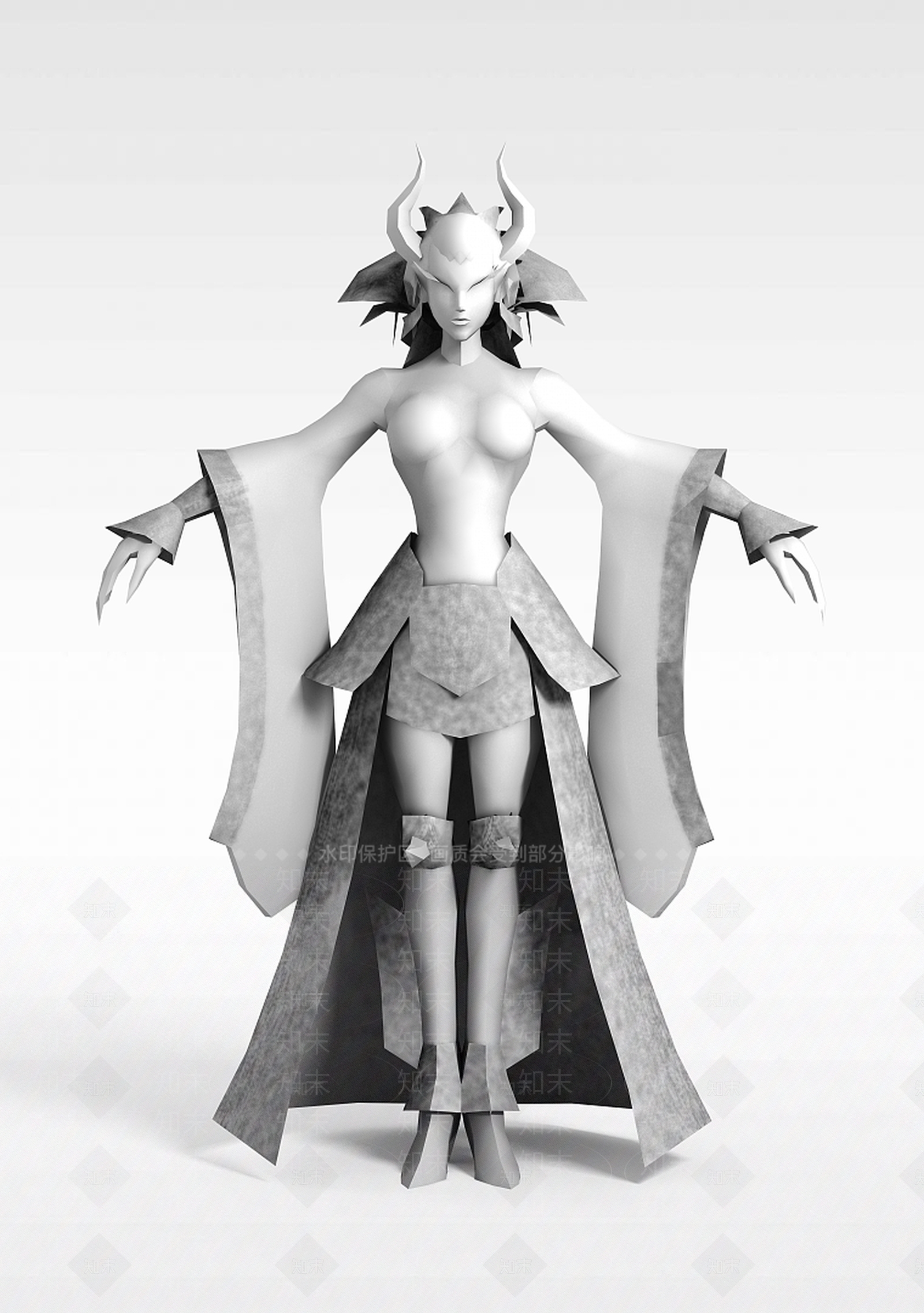 现代创世西游动漫游戏人物女人3D模型下载【ID:1188651764】