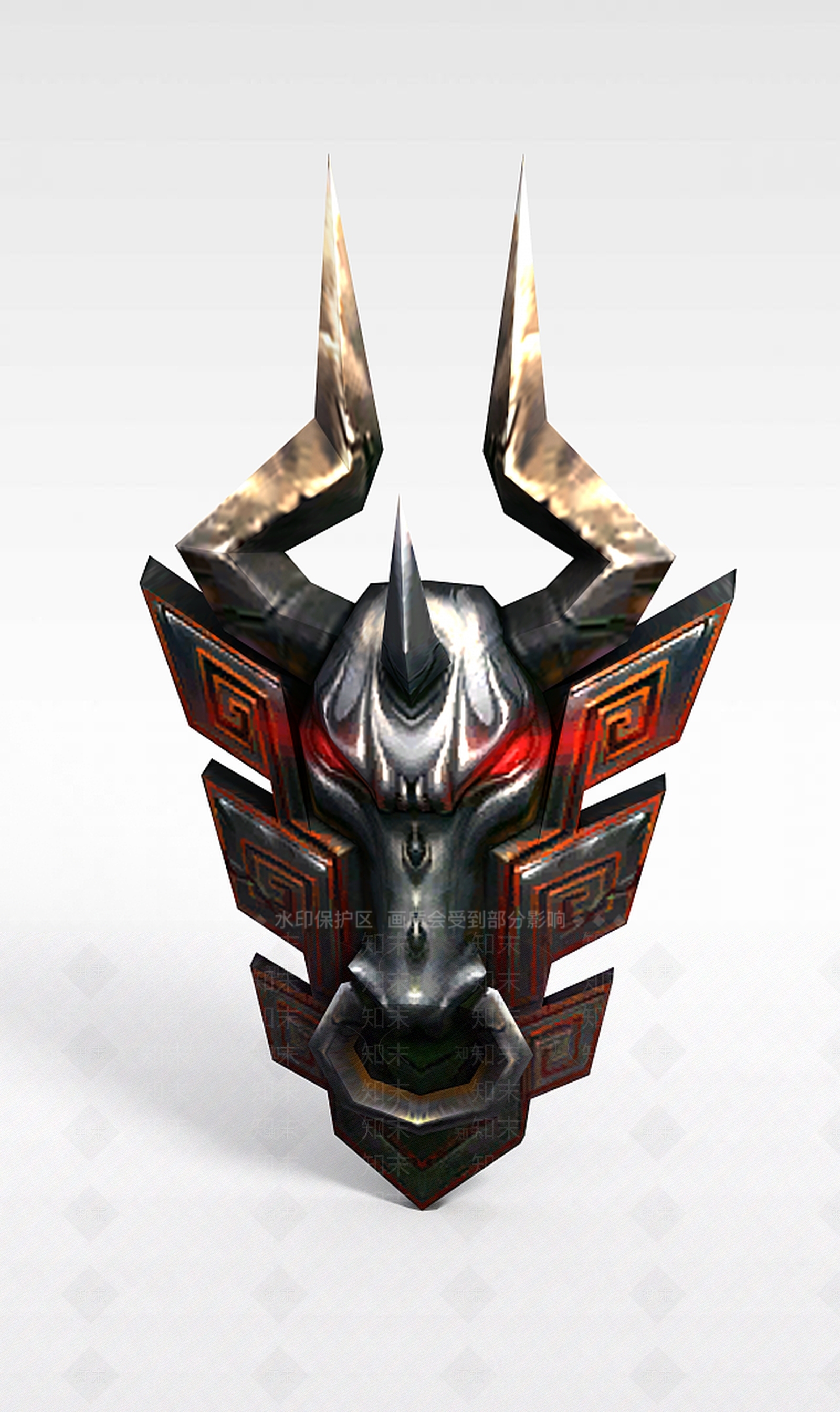 现代创世西游游戏道具装备牛头饰品3D模型下载【ID:1188652013】