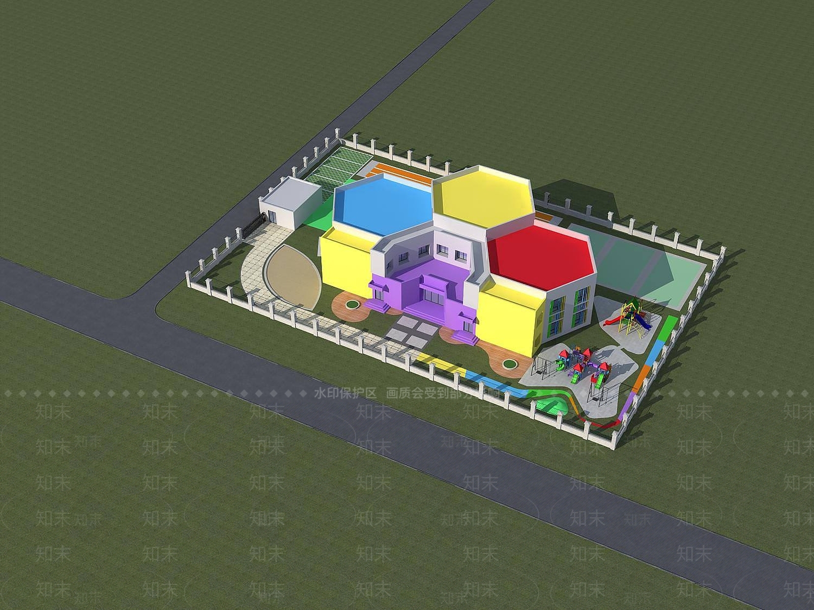 现代幼儿园3D模型下载【ID:1188653052】