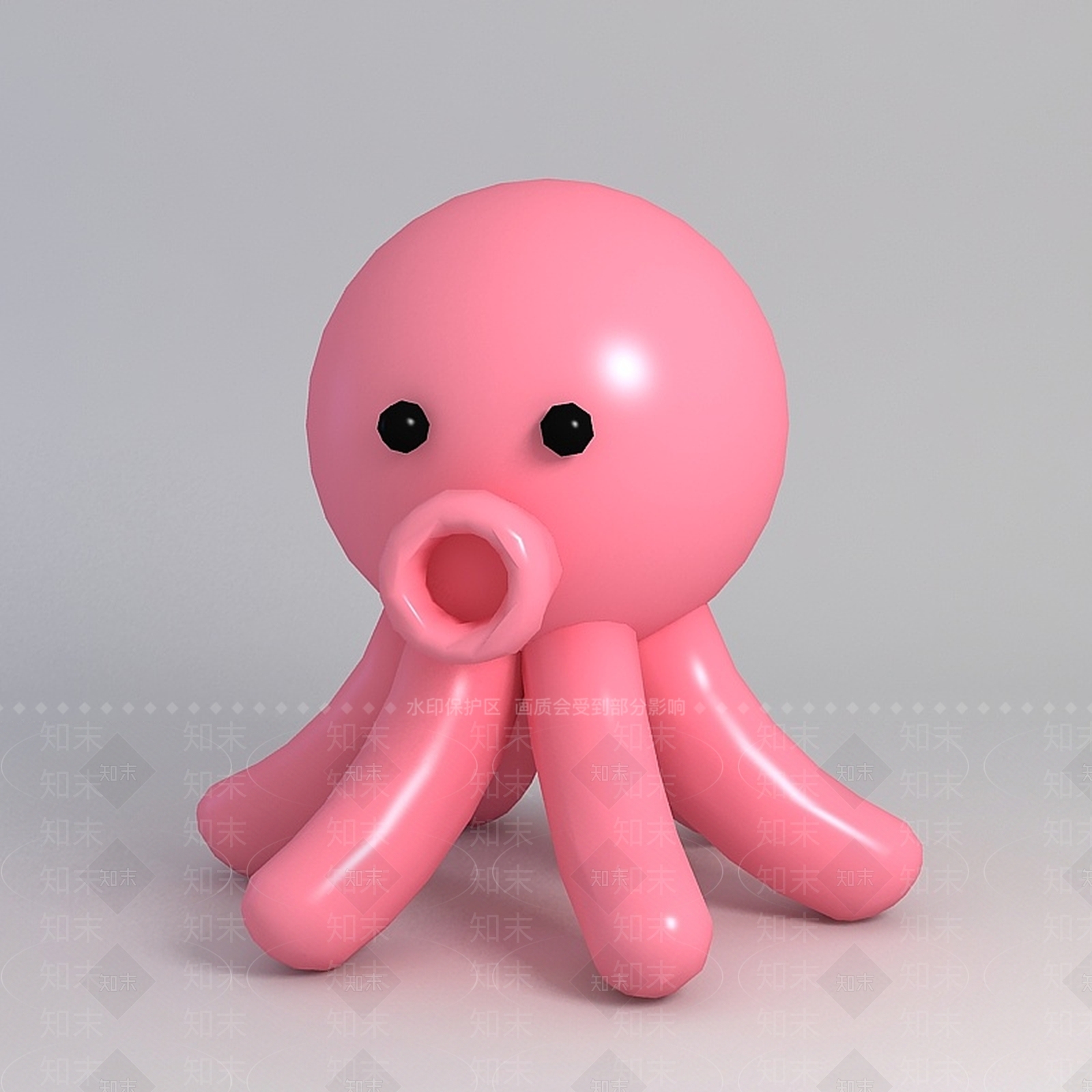 现代玩偶儿童玩具粉色小章鱼3D模型下载【ID:1188653589】