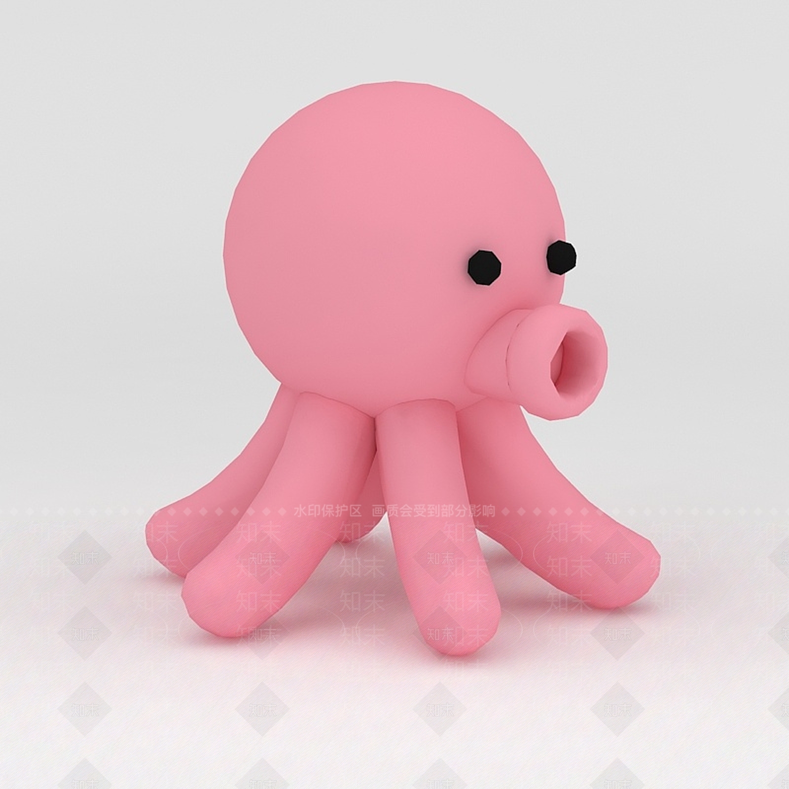 现代玩偶儿童玩具粉色小章鱼3D模型下载【ID:1188653589】