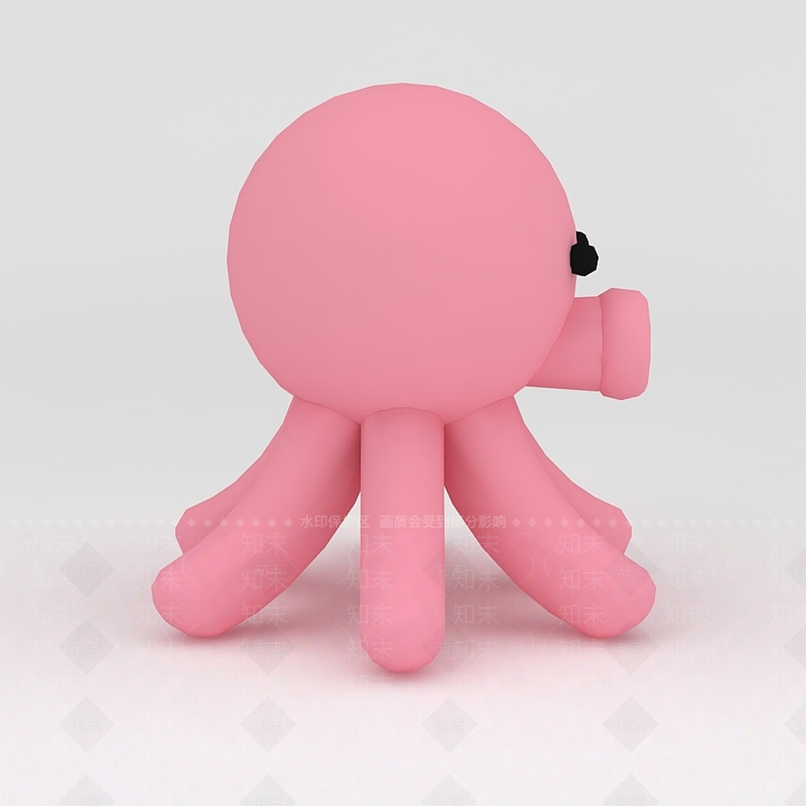 现代玩偶儿童玩具粉色小章鱼3D模型下载【ID:1188653589】