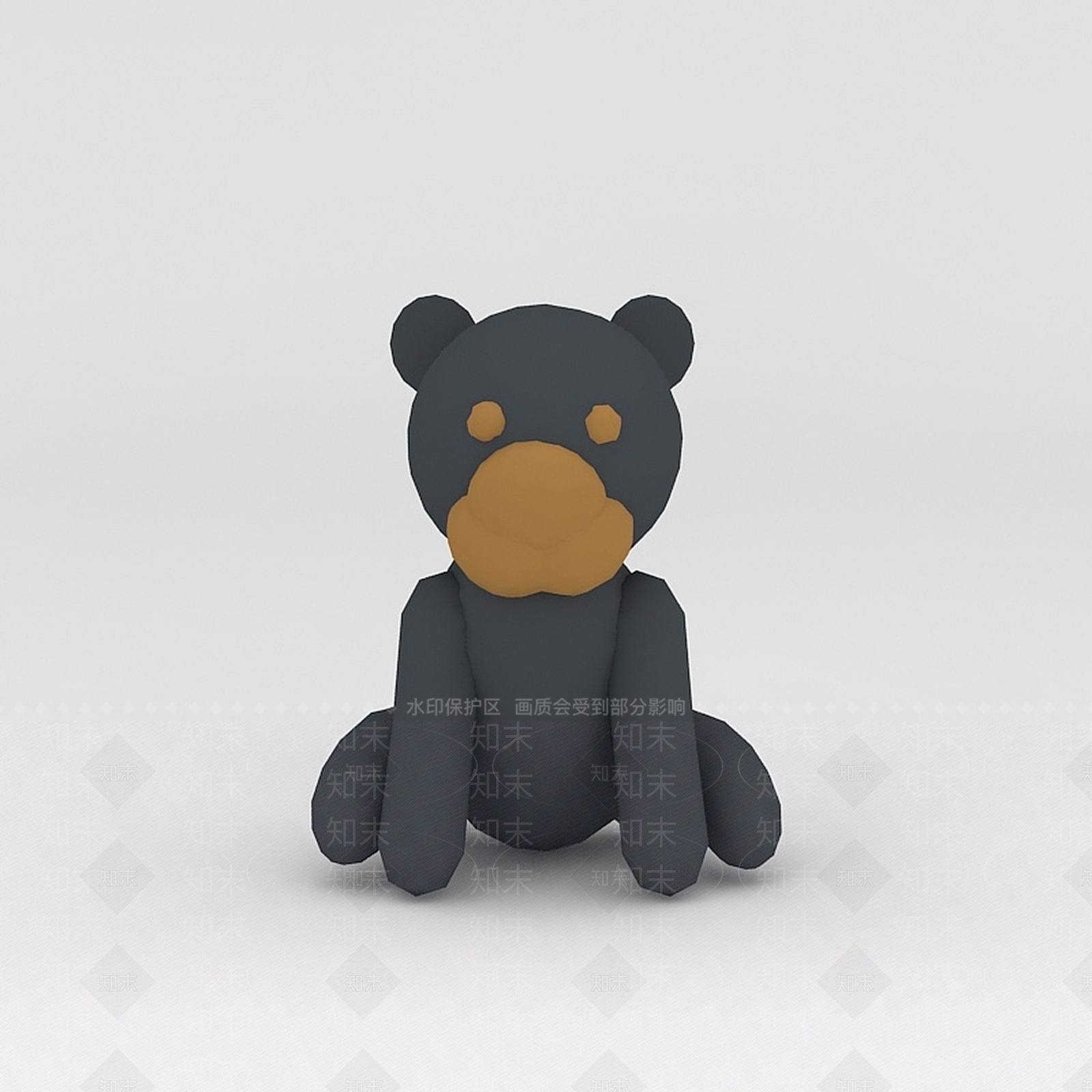 现代玩偶儿童玩具灰色小熊3D模型下载【ID:1188653762】