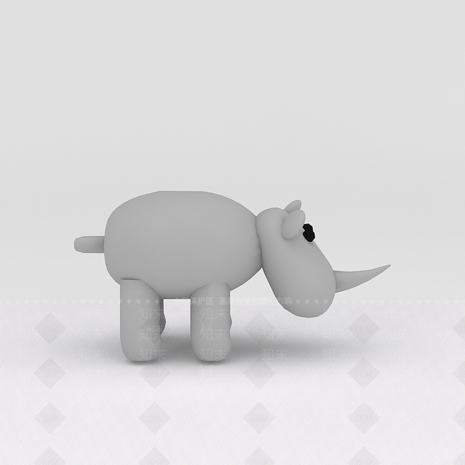 现代玩偶儿童玩具犀牛3D模型下载【ID:1188653747】