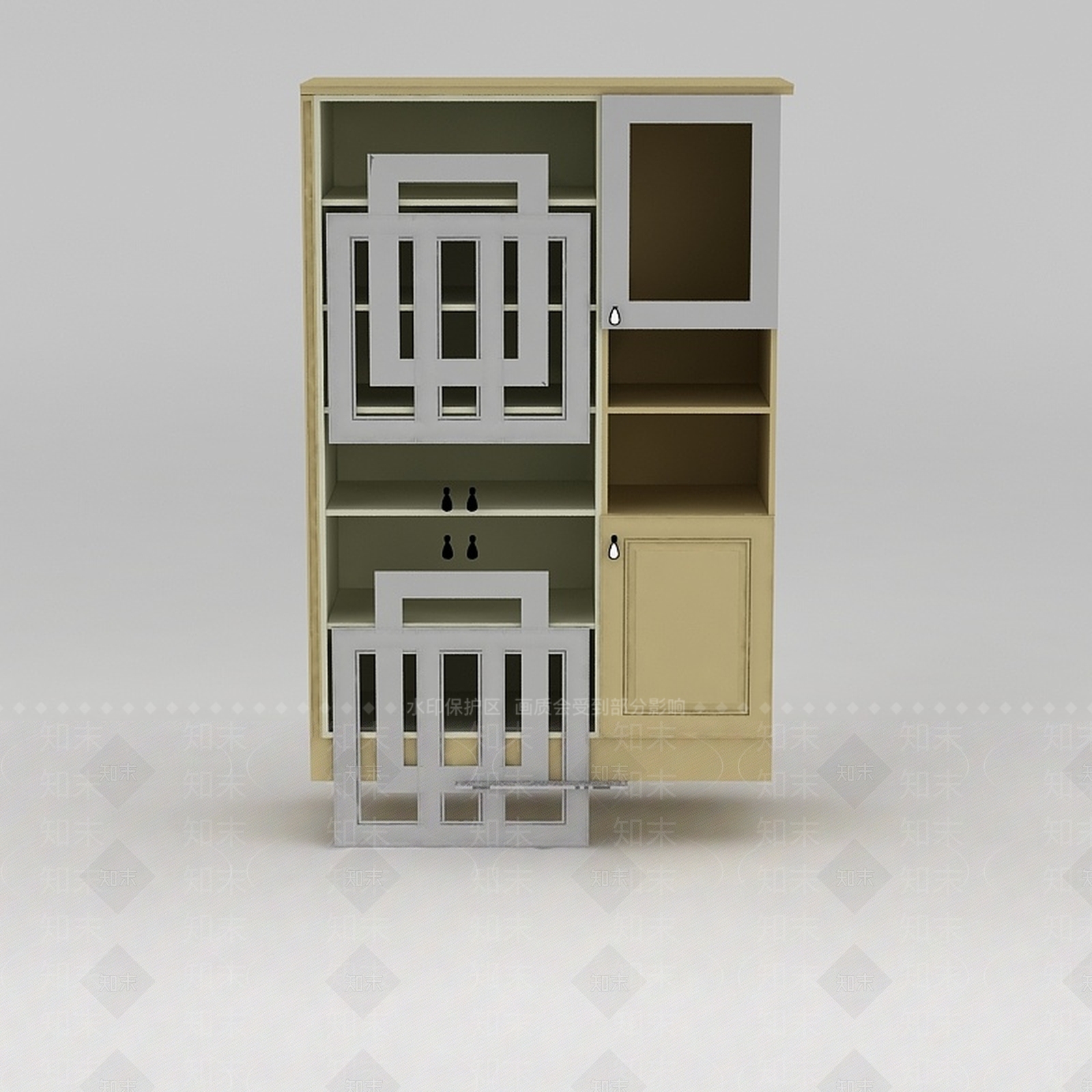 现代创意实木酒柜3D模型下载【ID:1188653928】
