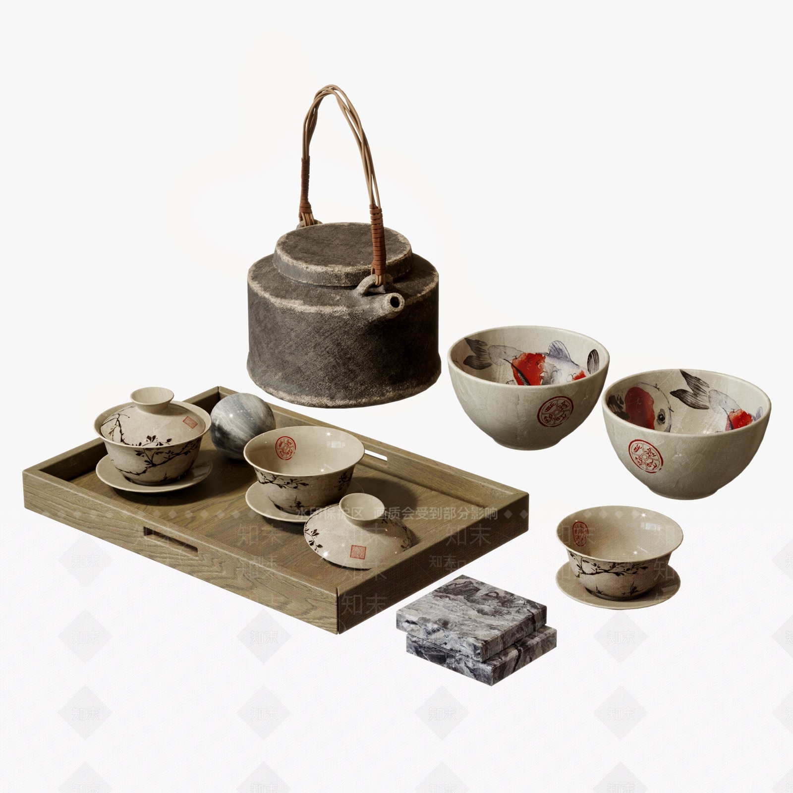 茶具3D模型下载【ID:1188654035】