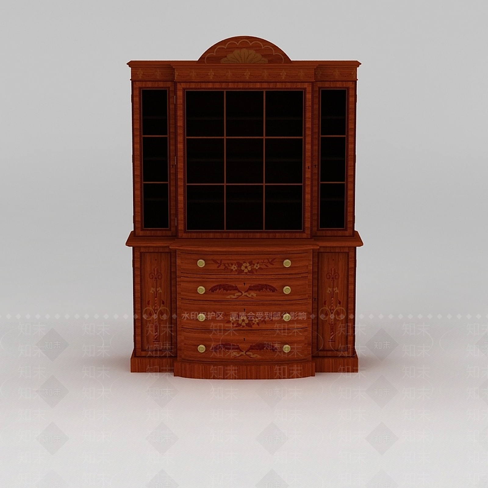 欧式古典欧式实木雕花酒柜3D模型下载【ID:1188654061】