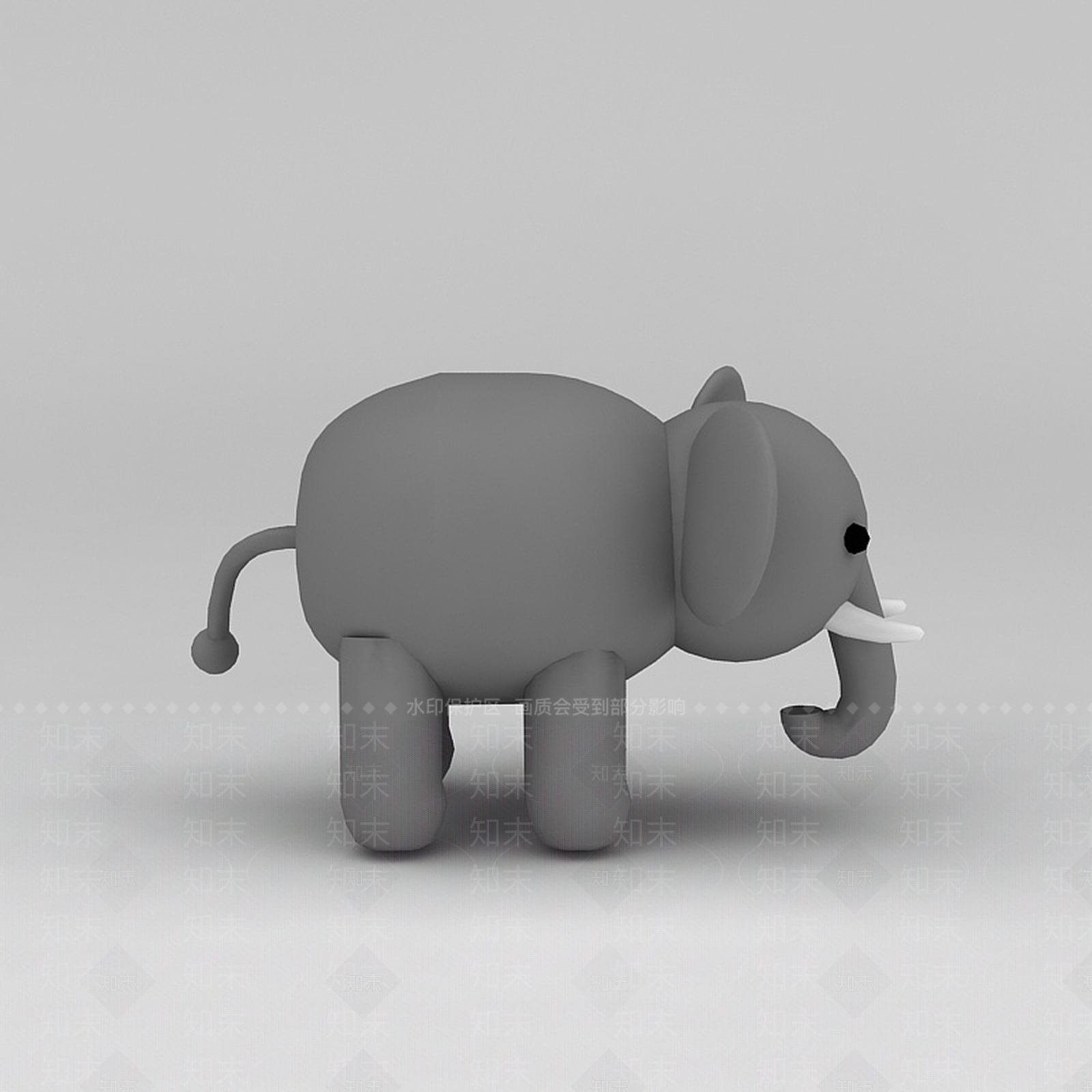 现代儿童玩具玩偶灰色小象3D模型下载【ID:1188654282】