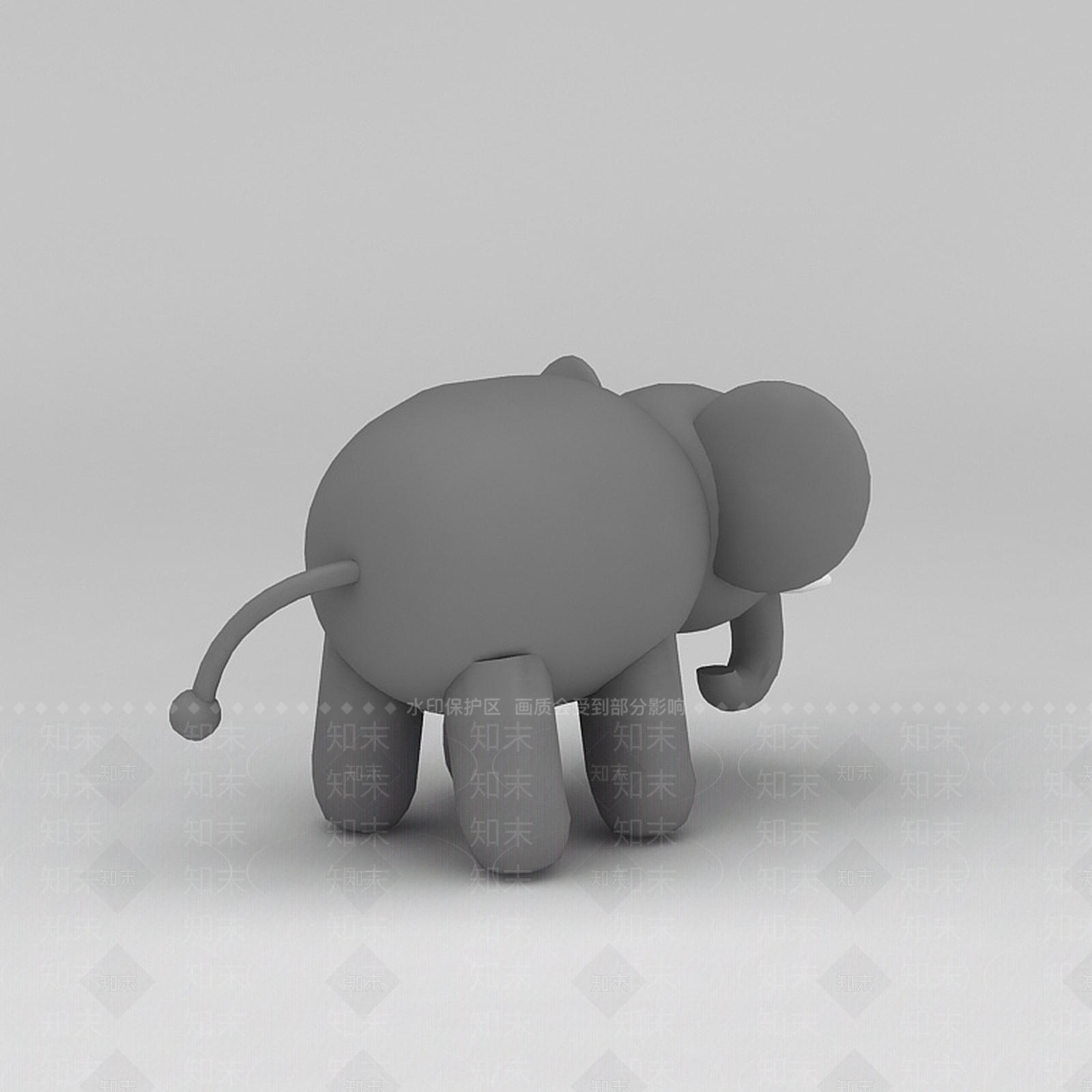 现代儿童玩具玩偶灰色小象3D模型下载【ID:1188654282】