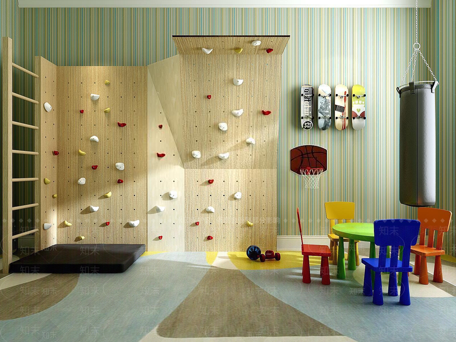 现代儿童桌椅组合3D模型下载【ID:1188654757】