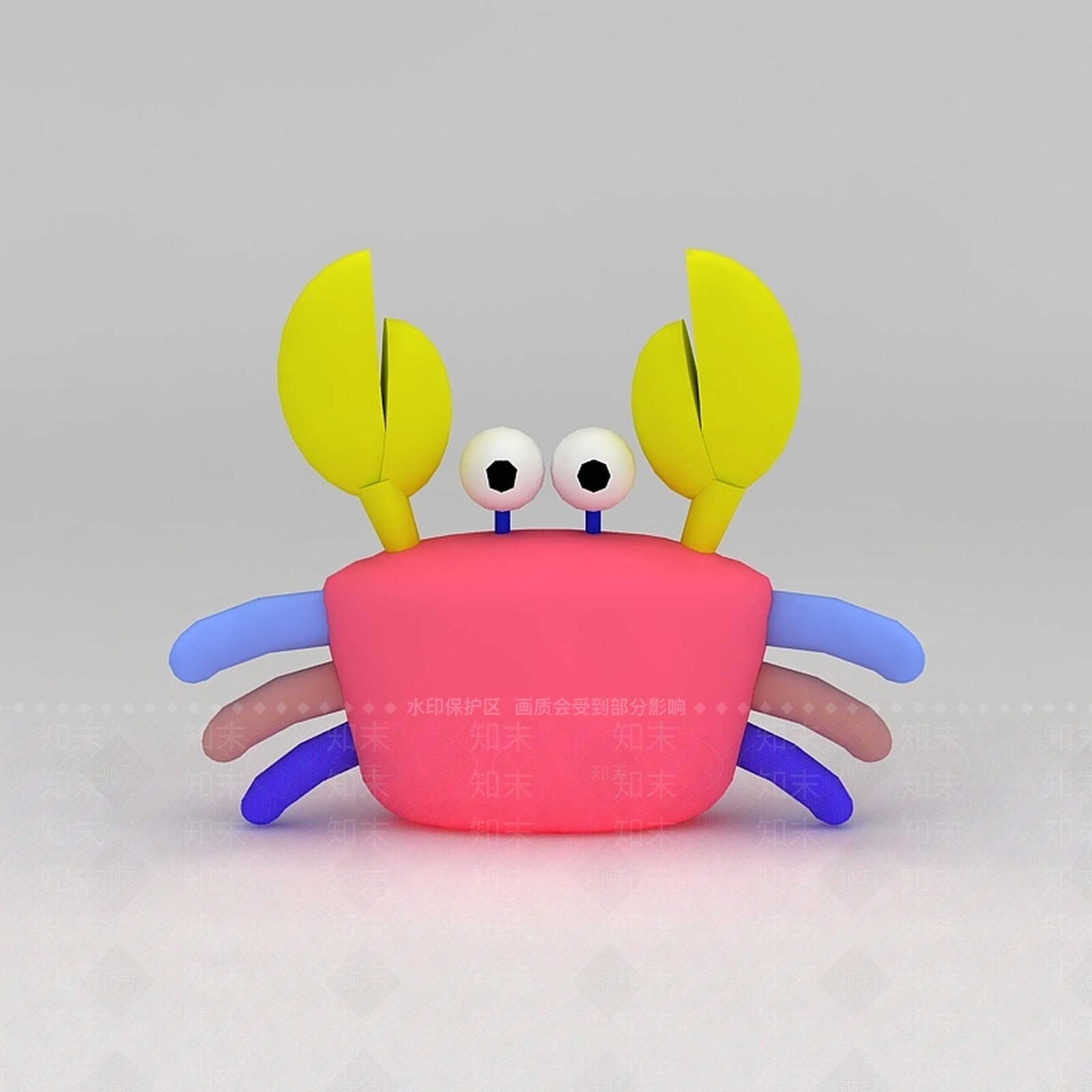现代儿童玩具玩偶彩色小螃蟹3D模型下载【ID:1188654883】