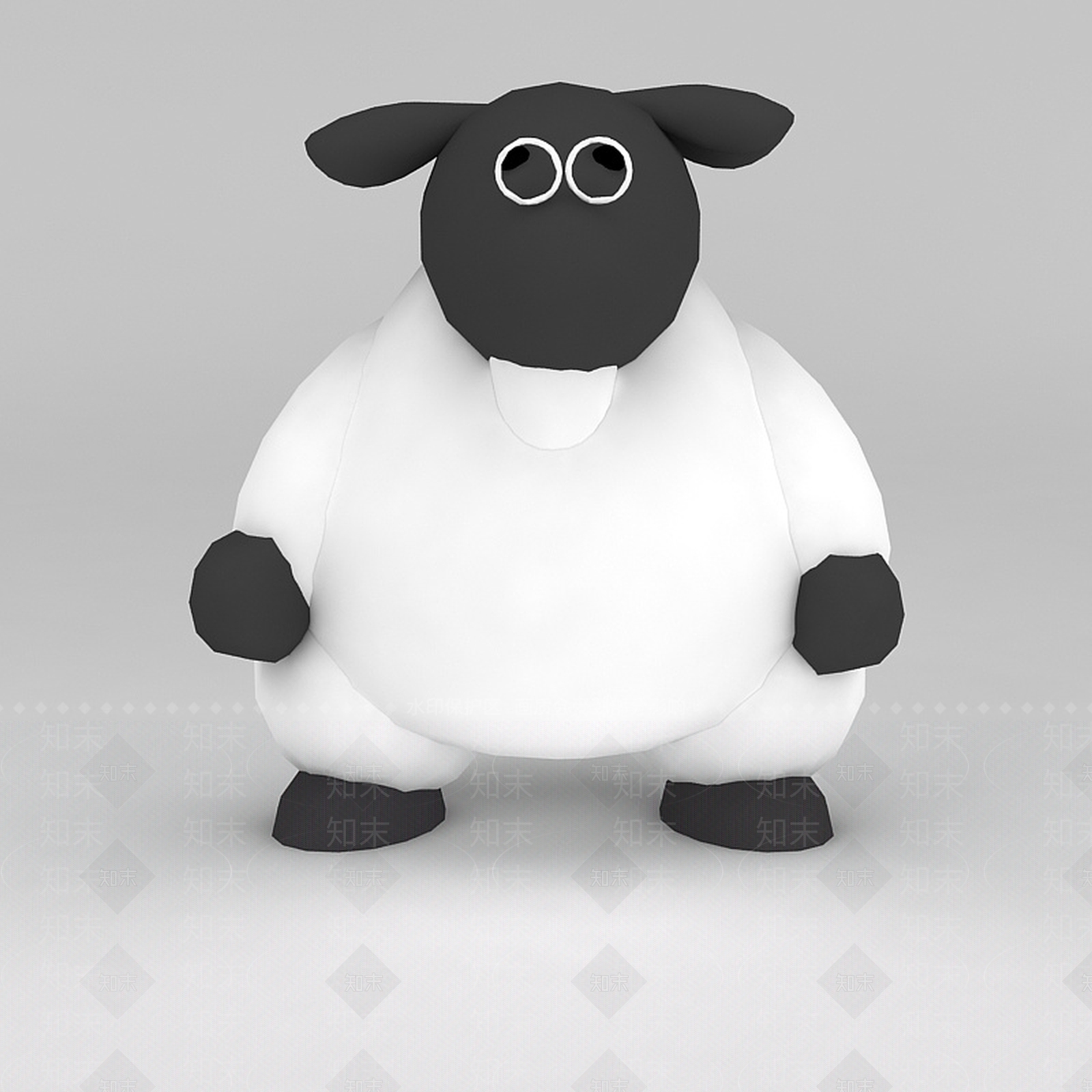 现代儿童玩具玩偶小羊3D模型下载【ID:1188655100】