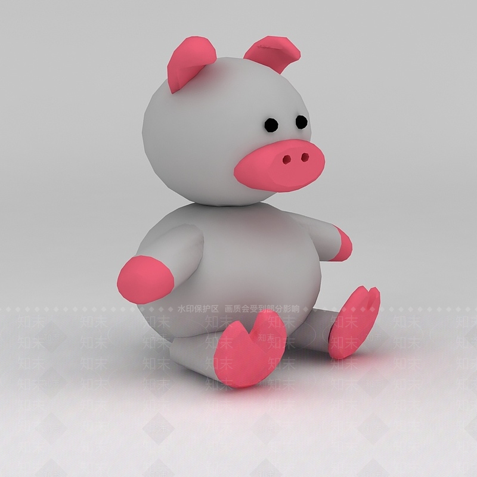 现代儿童玩具玩偶小猪3D模型下载【ID:1188655153】