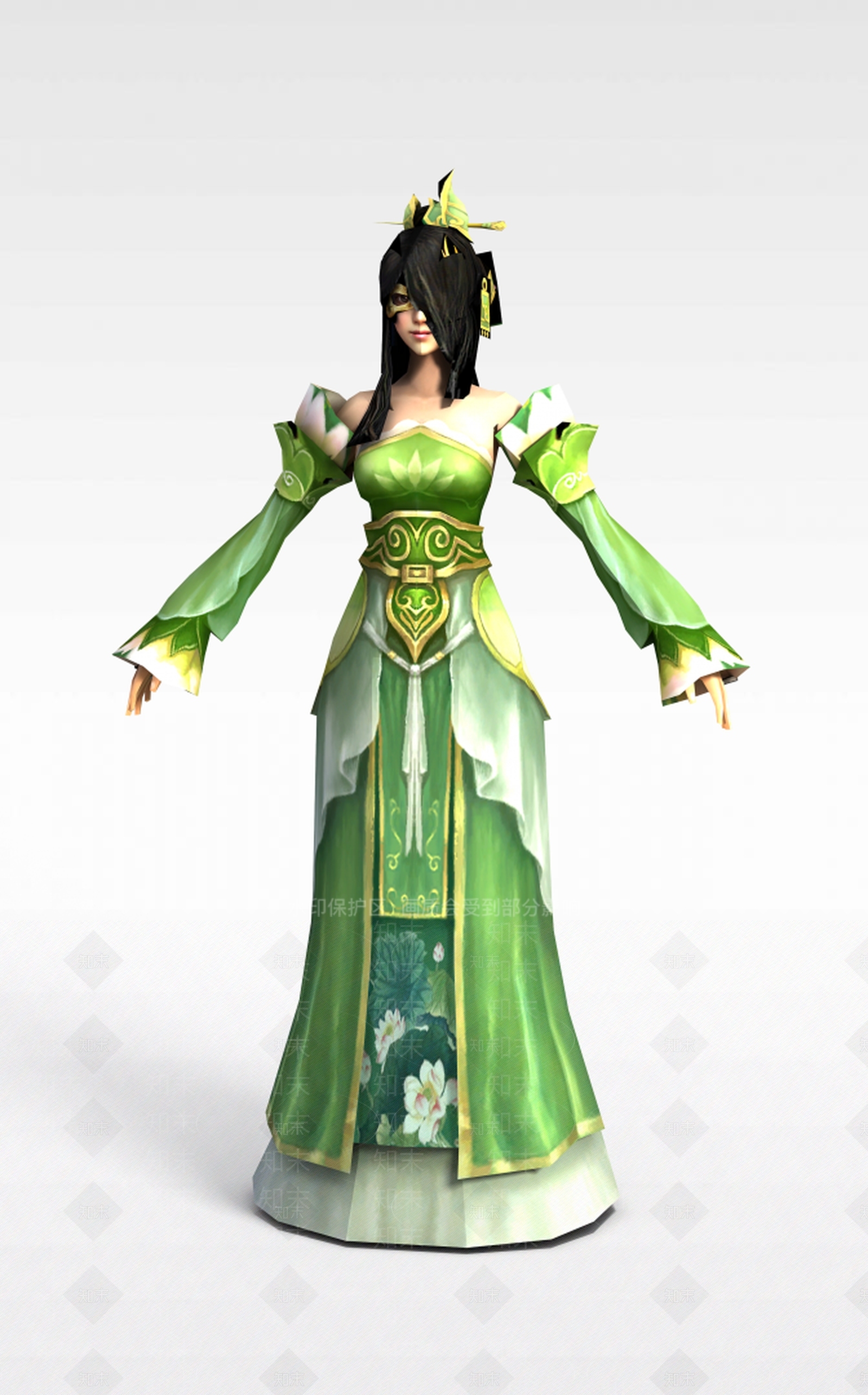 现代游戏赤壁动漫游戏人物女人3D模型下载【ID:1188655456】