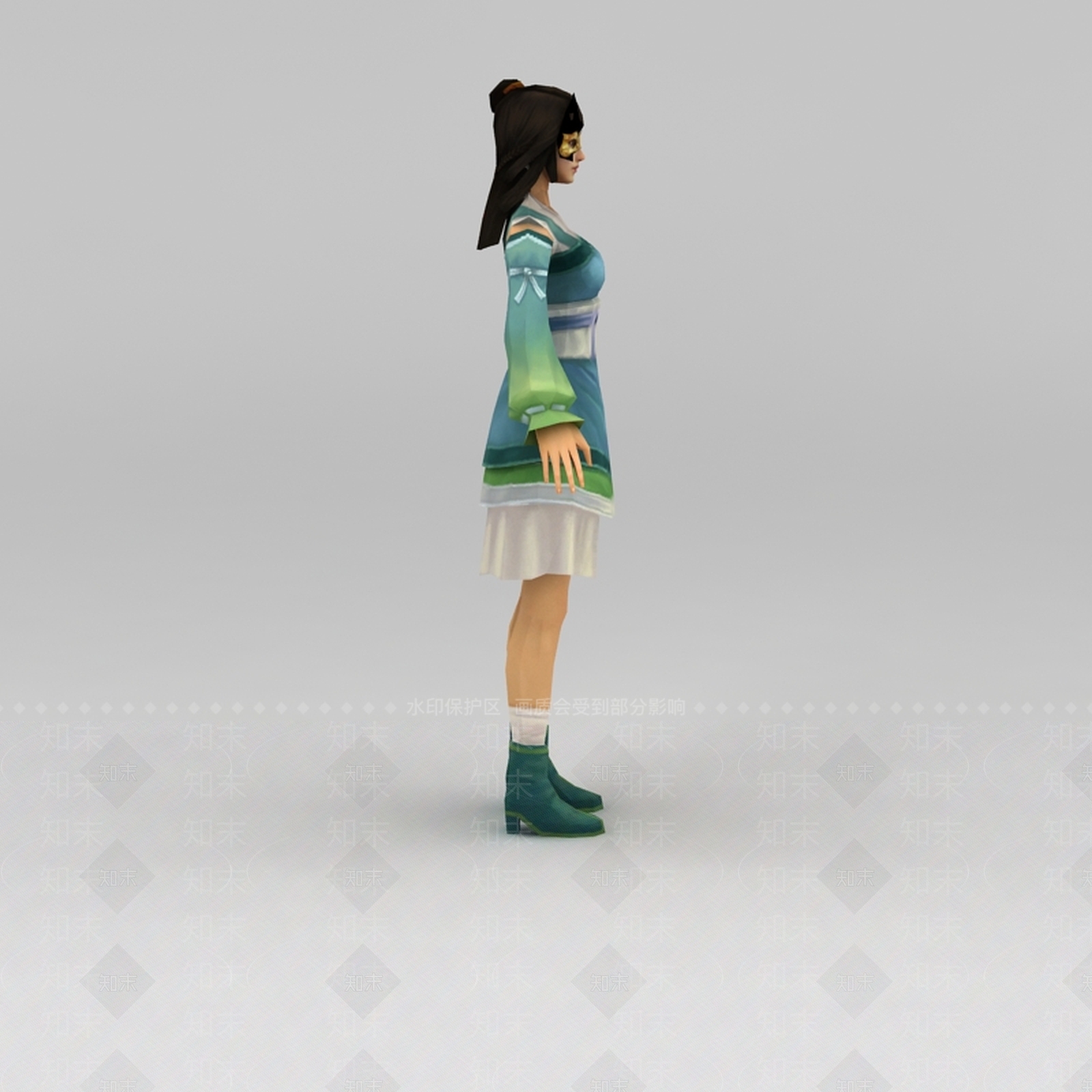 现代游戏赤壁动漫游戏人物女人3D模型下载【ID:1188655438】