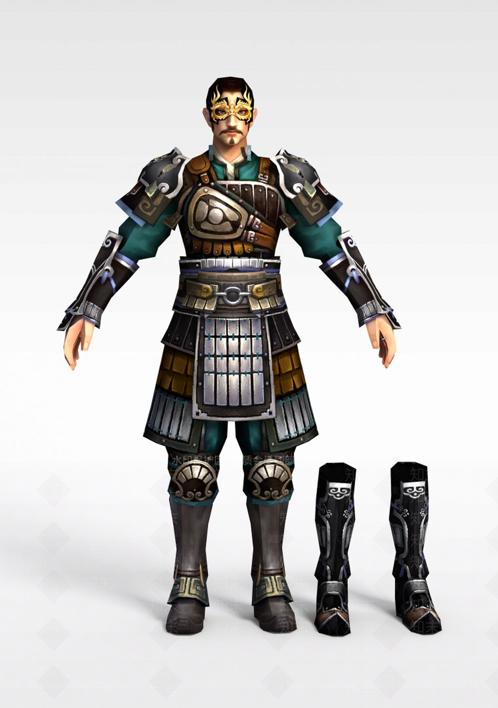 现代游戏赤壁动漫游戏人物男人战士3D模型下载【ID:1188655505】