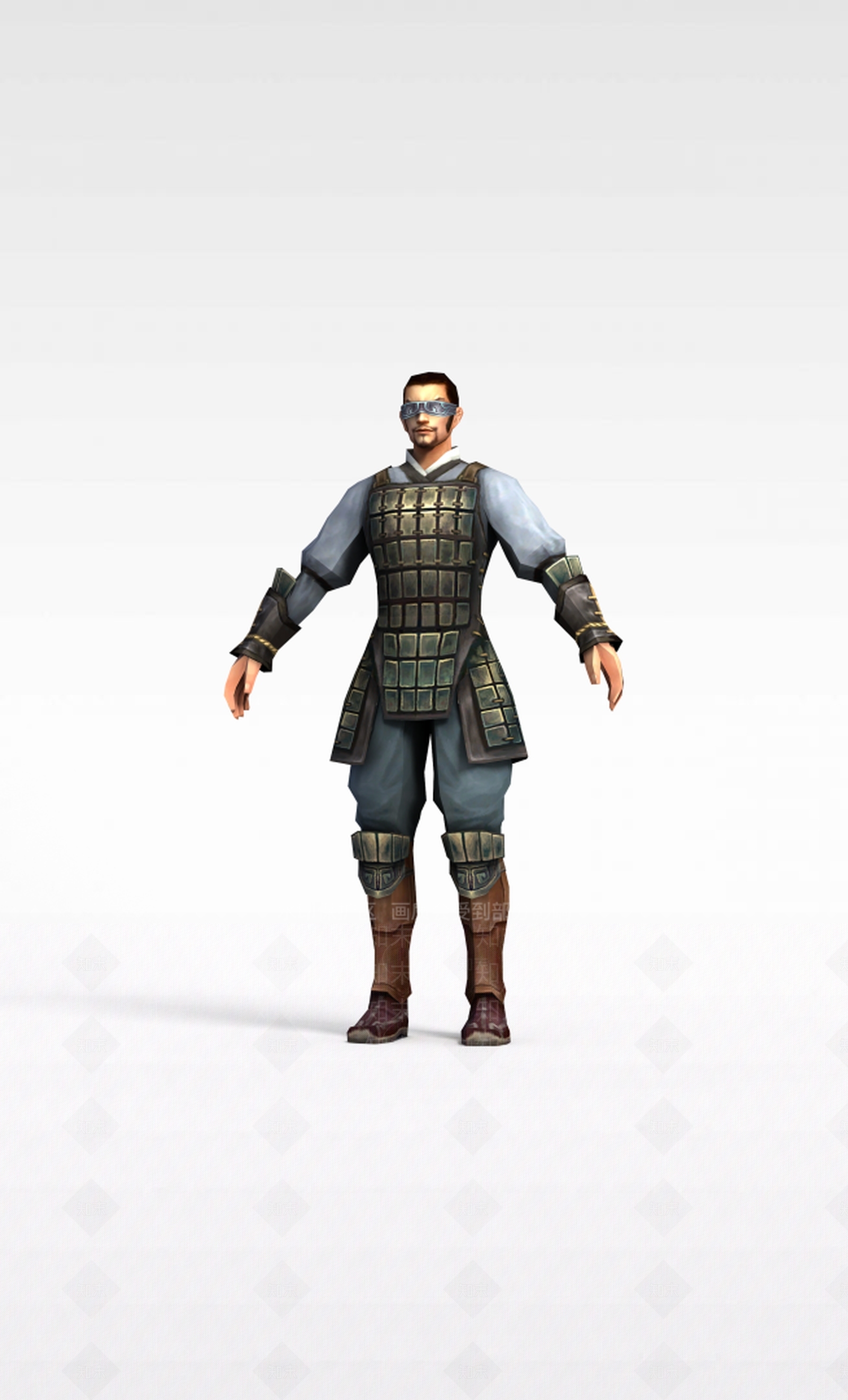 现代游戏赤壁动漫游戏人物男人战士3D模型下载【ID:1188655529】