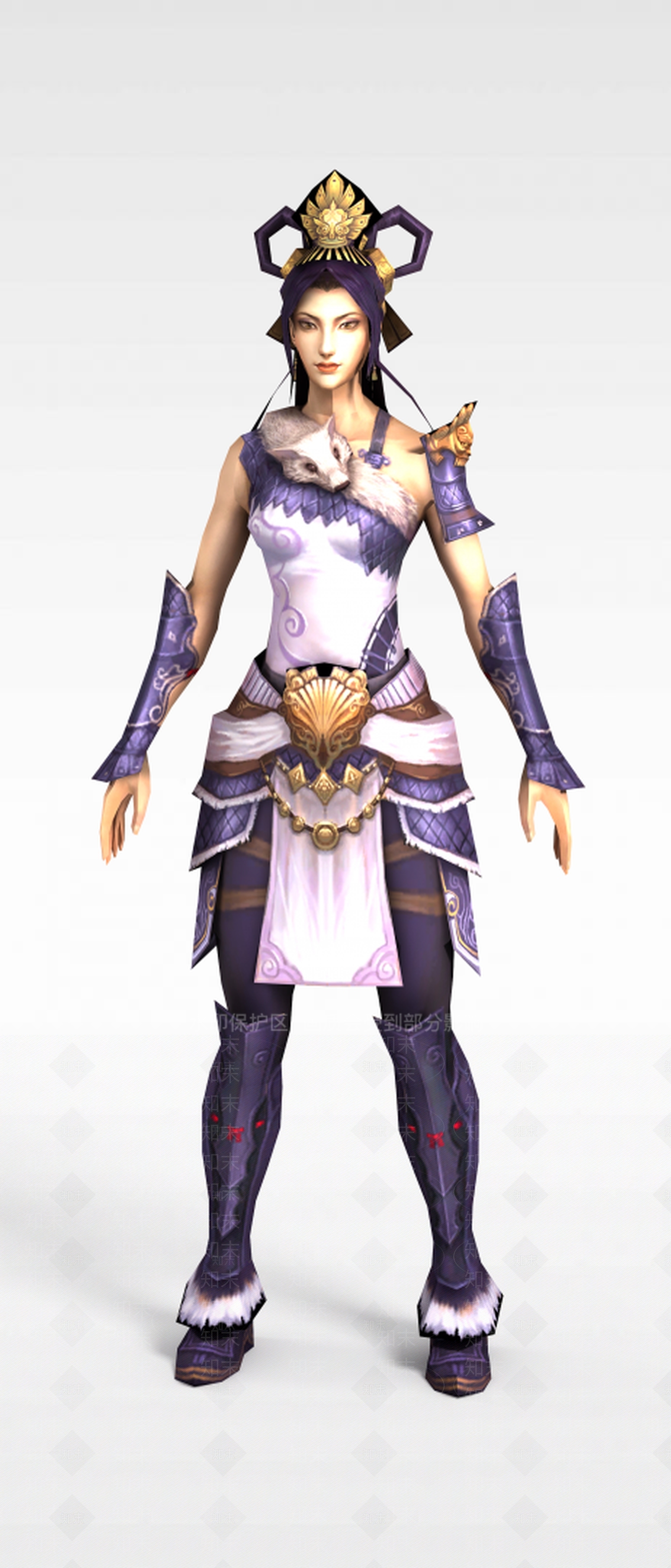 现代游戏赤壁动漫游戏人物女人3D模型下载【ID:1188655817】