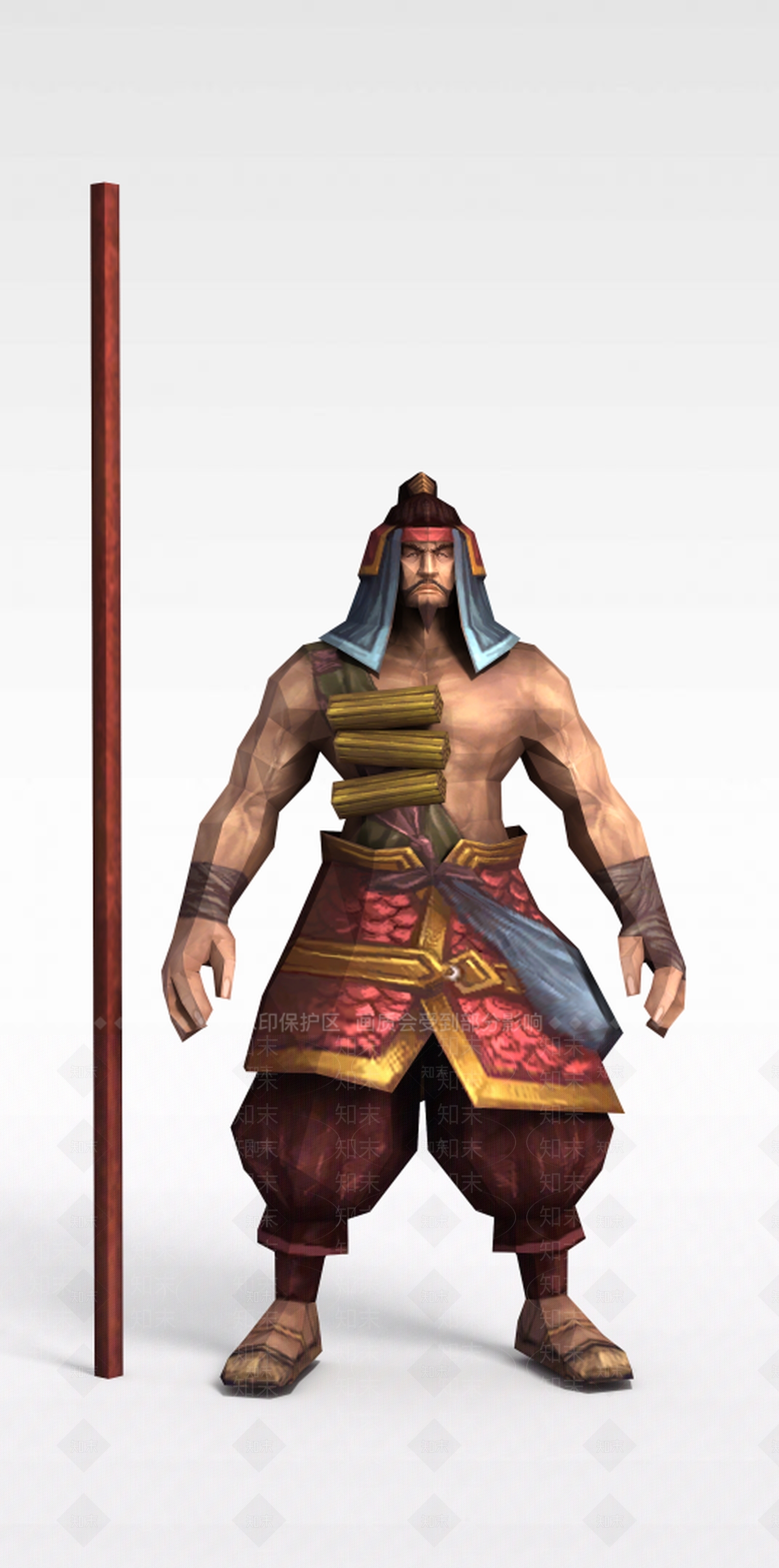 现代游戏赤壁动漫游戏人物男人战士3D模型下载【ID:1188656179】