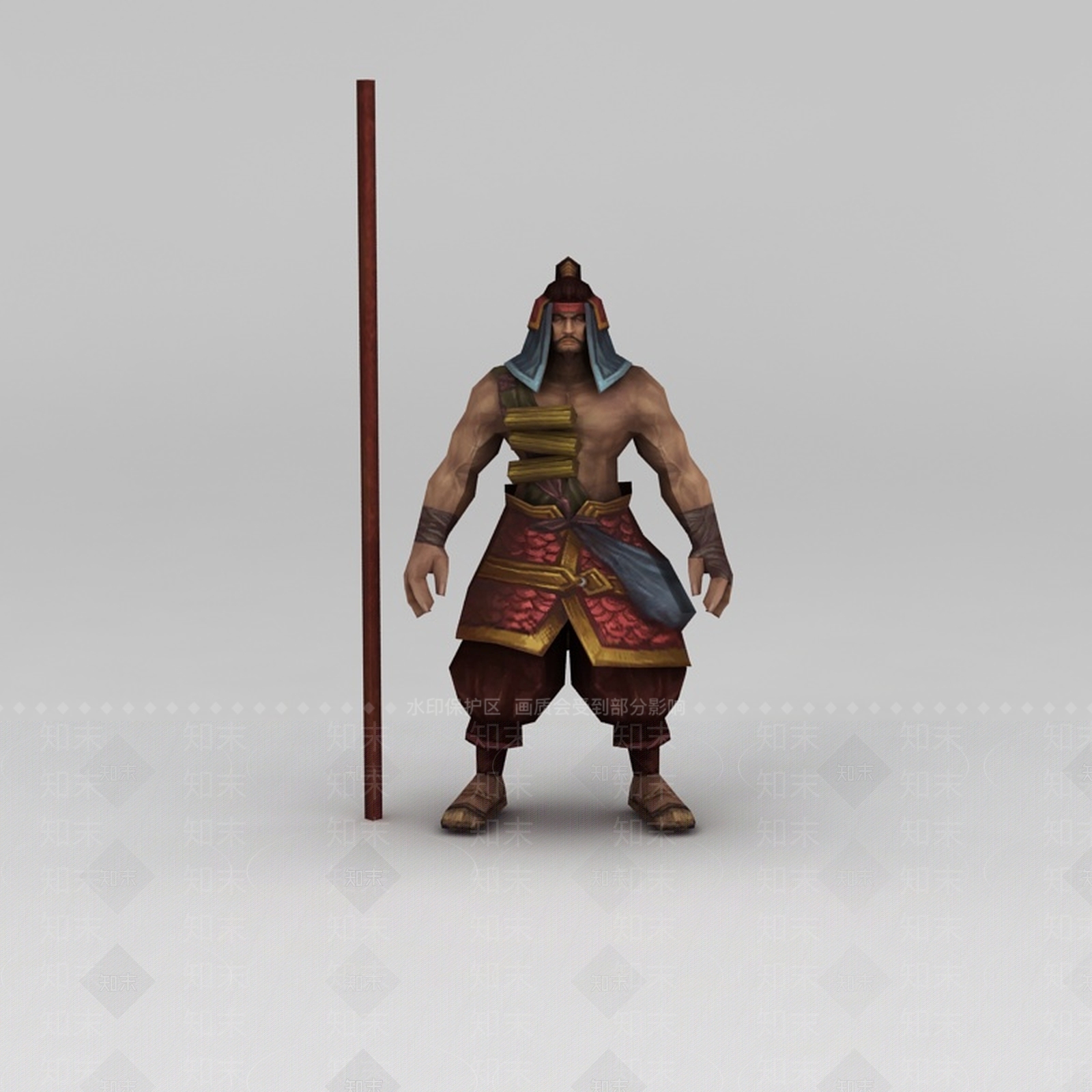 现代游戏赤壁动漫游戏人物男人战士3D模型下载【ID:1188656179】
