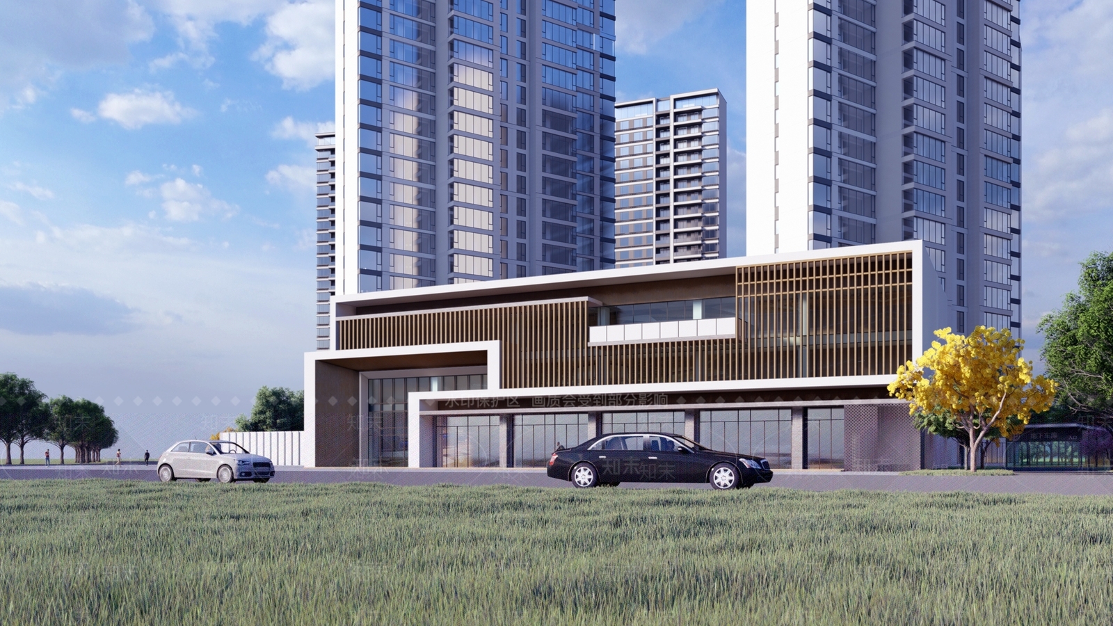 现代新中式高层住宅SU模型下载【ID:1188656842】