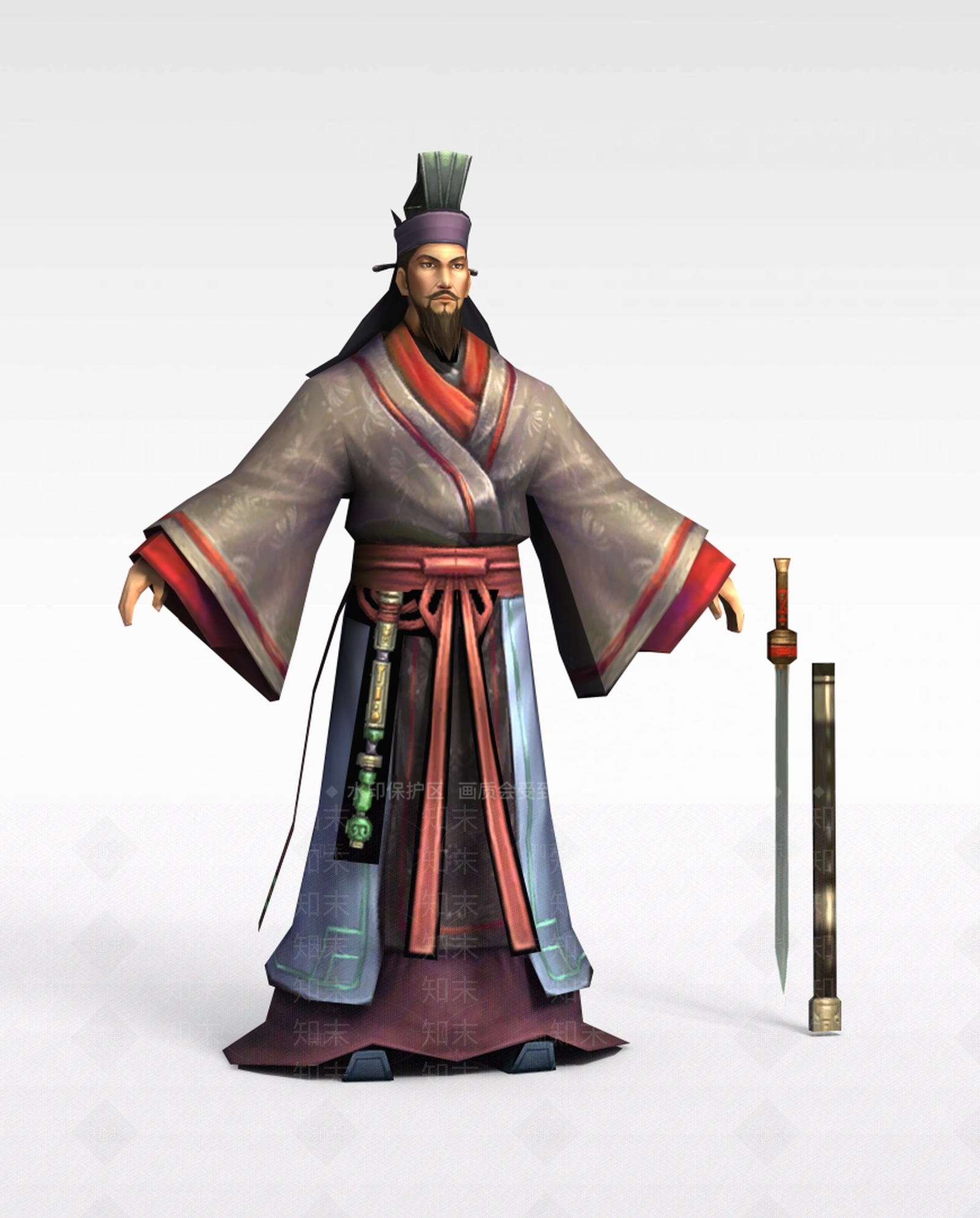 现代游戏赤壁动漫游戏人物男人3D模型下载【ID:1188656829】