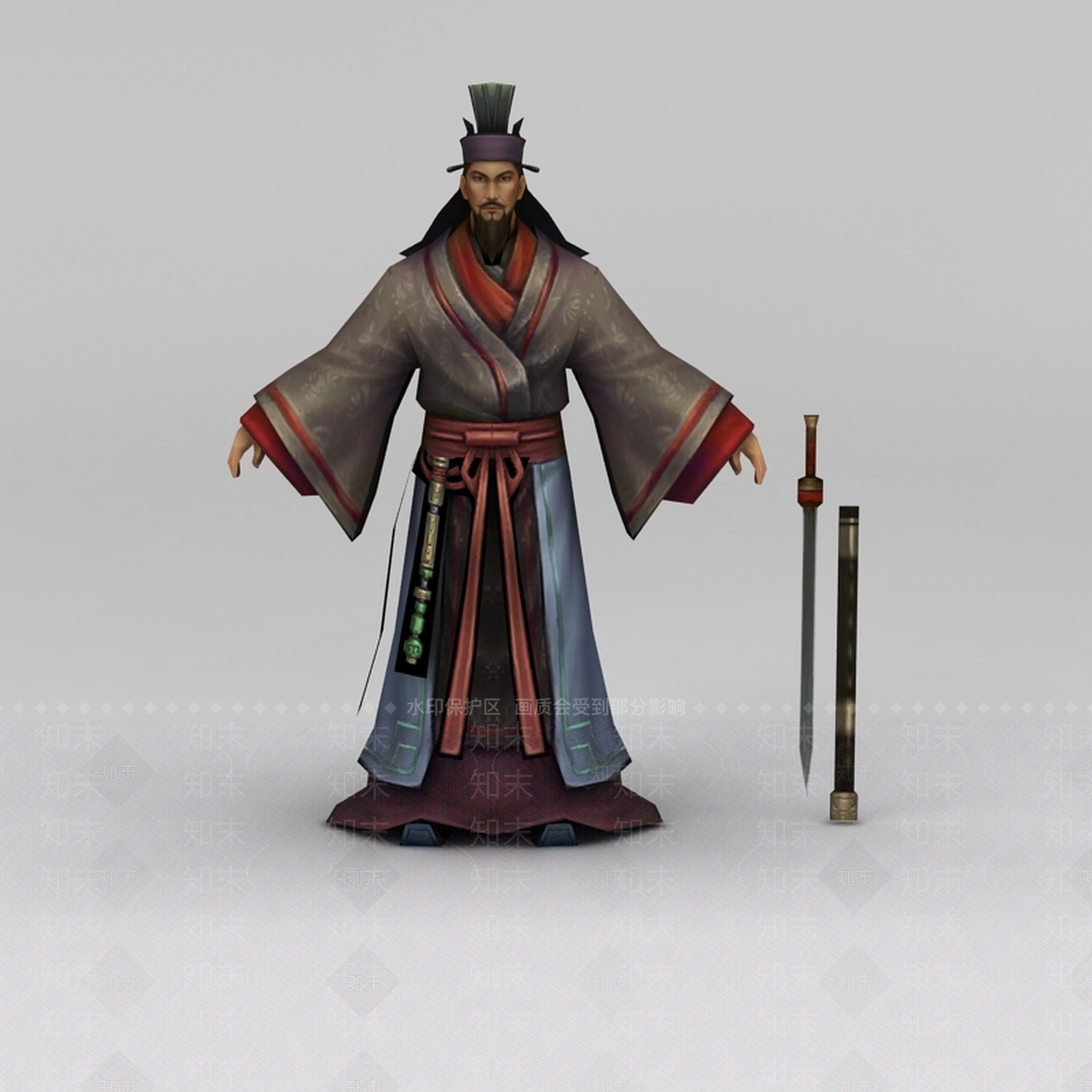 现代游戏赤壁动漫游戏人物男人3D模型下载【ID:1188656829】