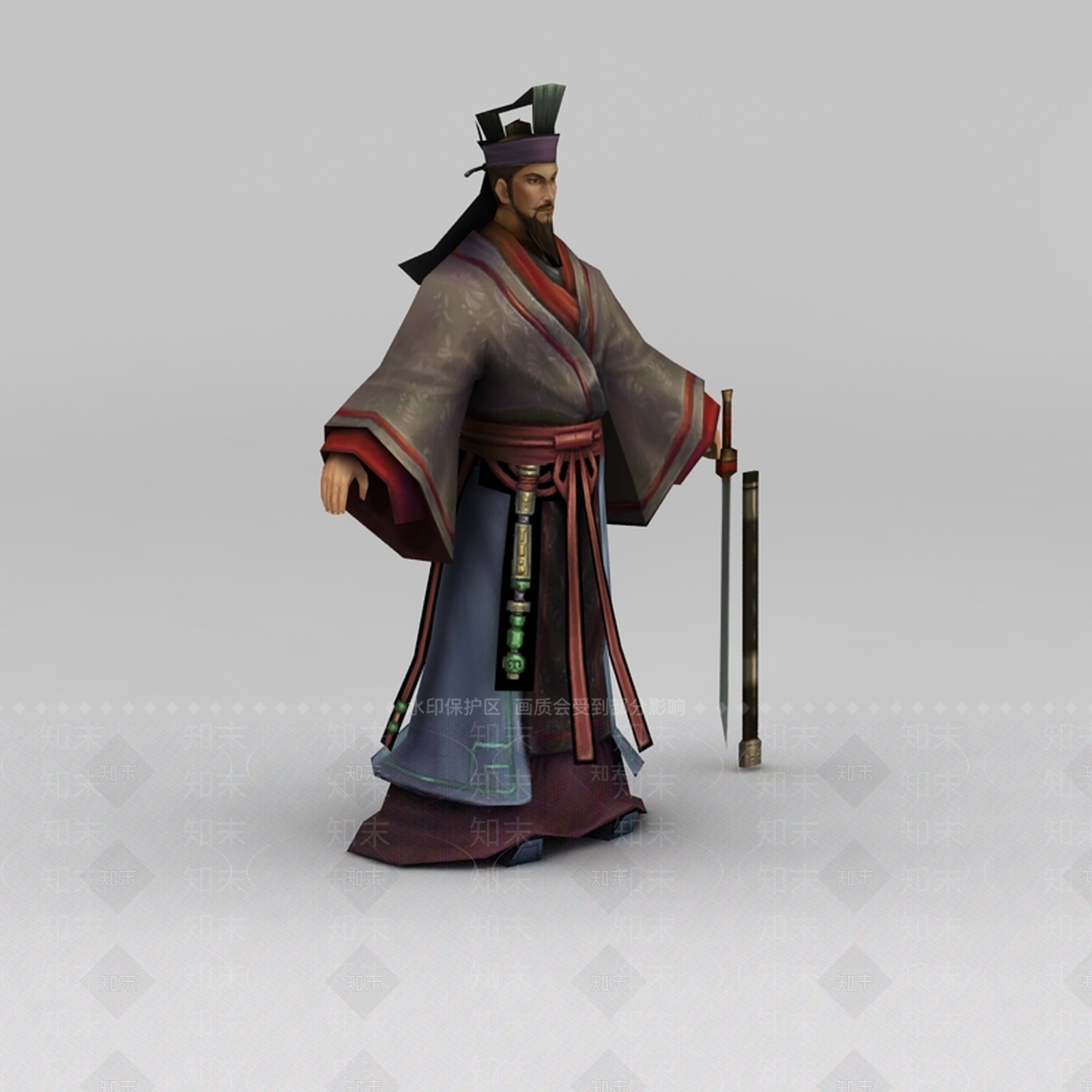 现代游戏赤壁动漫游戏人物男人3D模型下载【ID:1188656829】