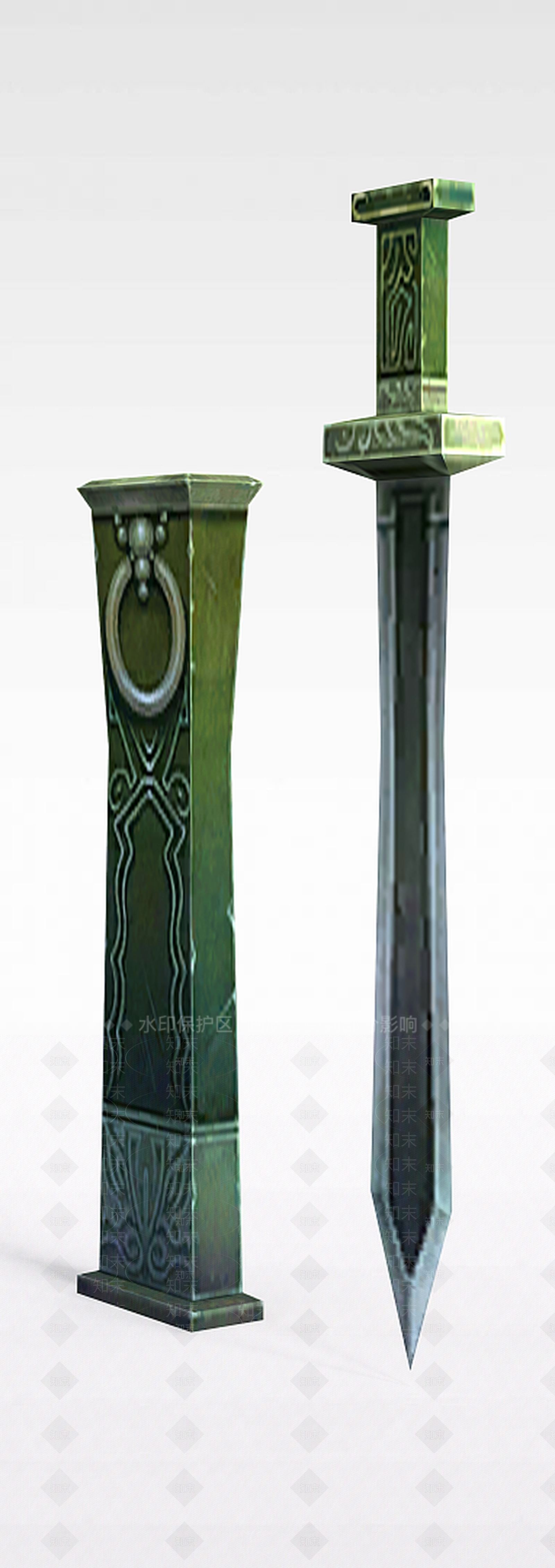 现代游戏赤壁游戏道具装备青铜剑3D模型下载【ID:1188656929】