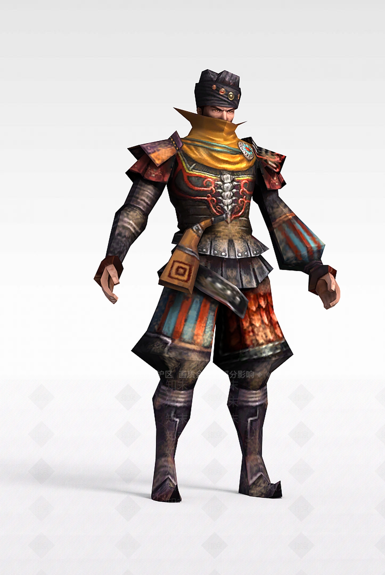 现代游戏赤壁动漫游戏人物男人战士3D模型下载【ID:1188657183】