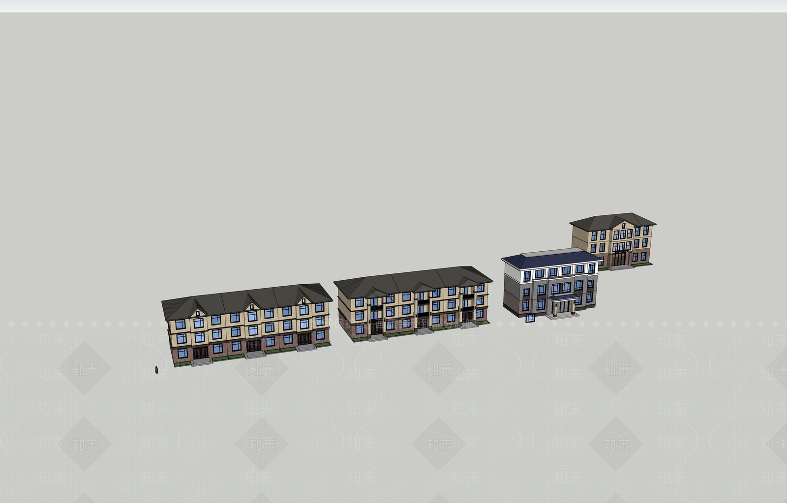 现代新中式多层住宅SU模型下载【ID:1188657368】
