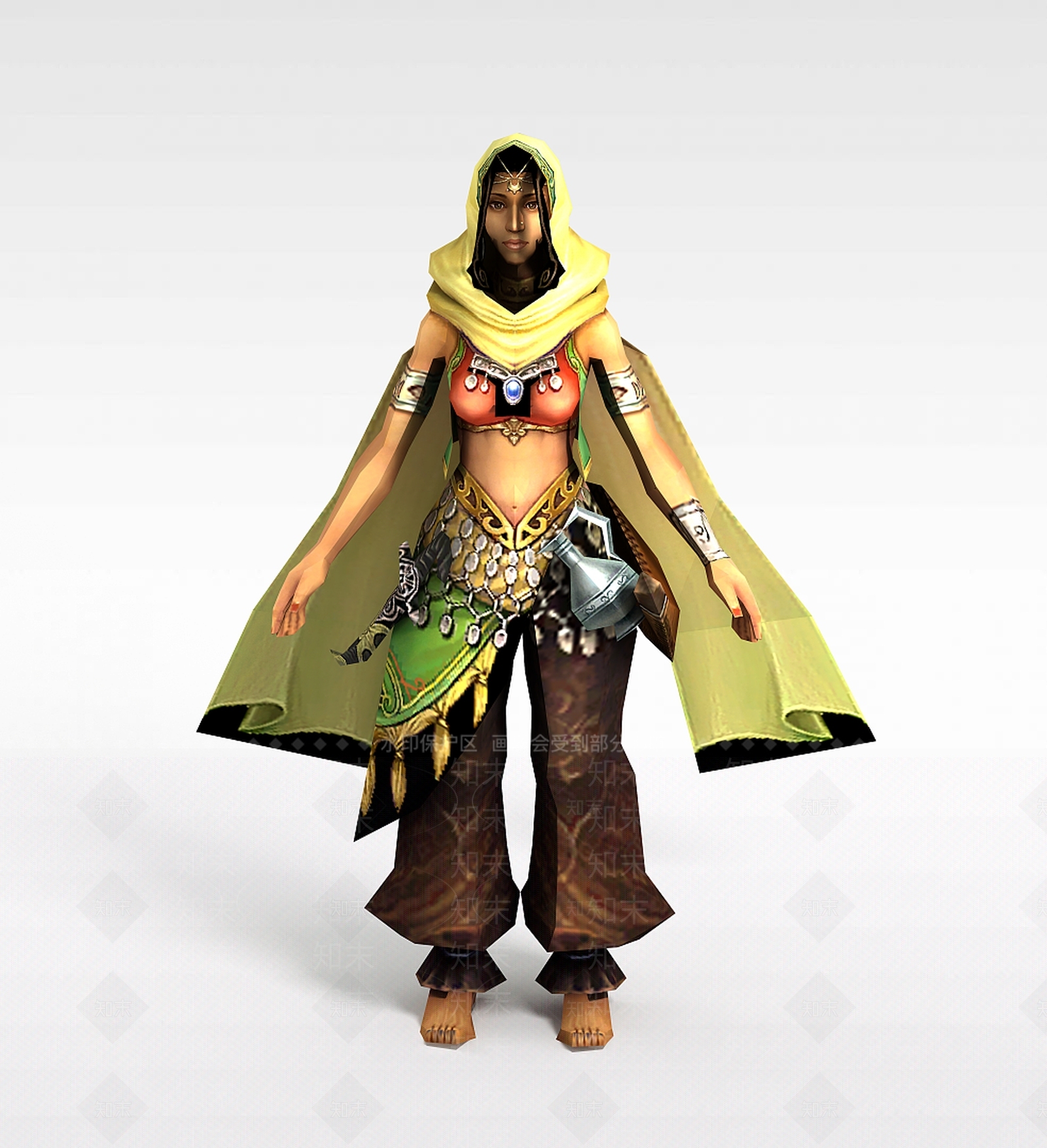 现代游戏赤壁动漫游戏人物女人3D模型下载【ID:1188657618】