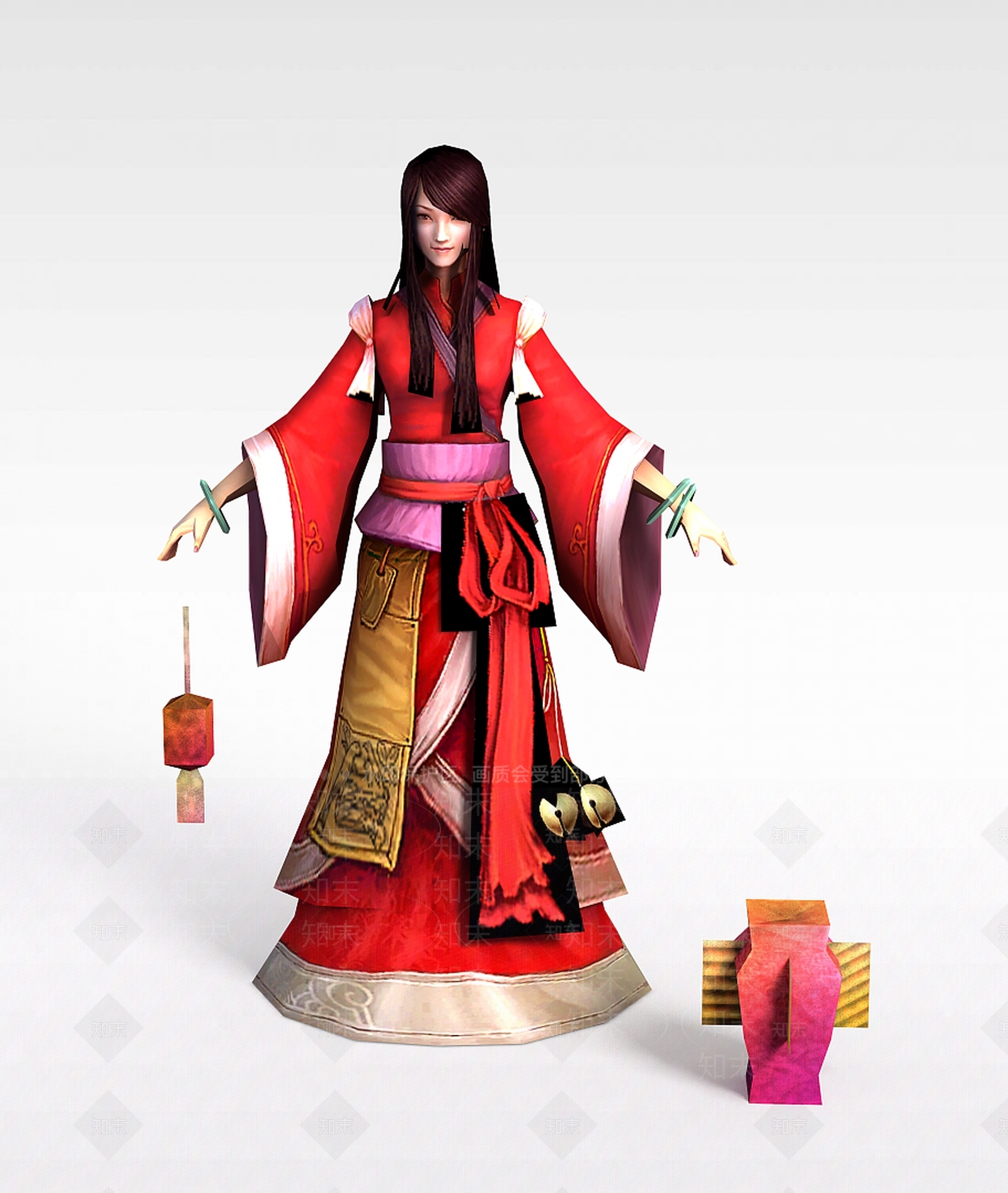 现代游戏赤壁动漫游戏人物女人3D模型下载【ID:1188657725】